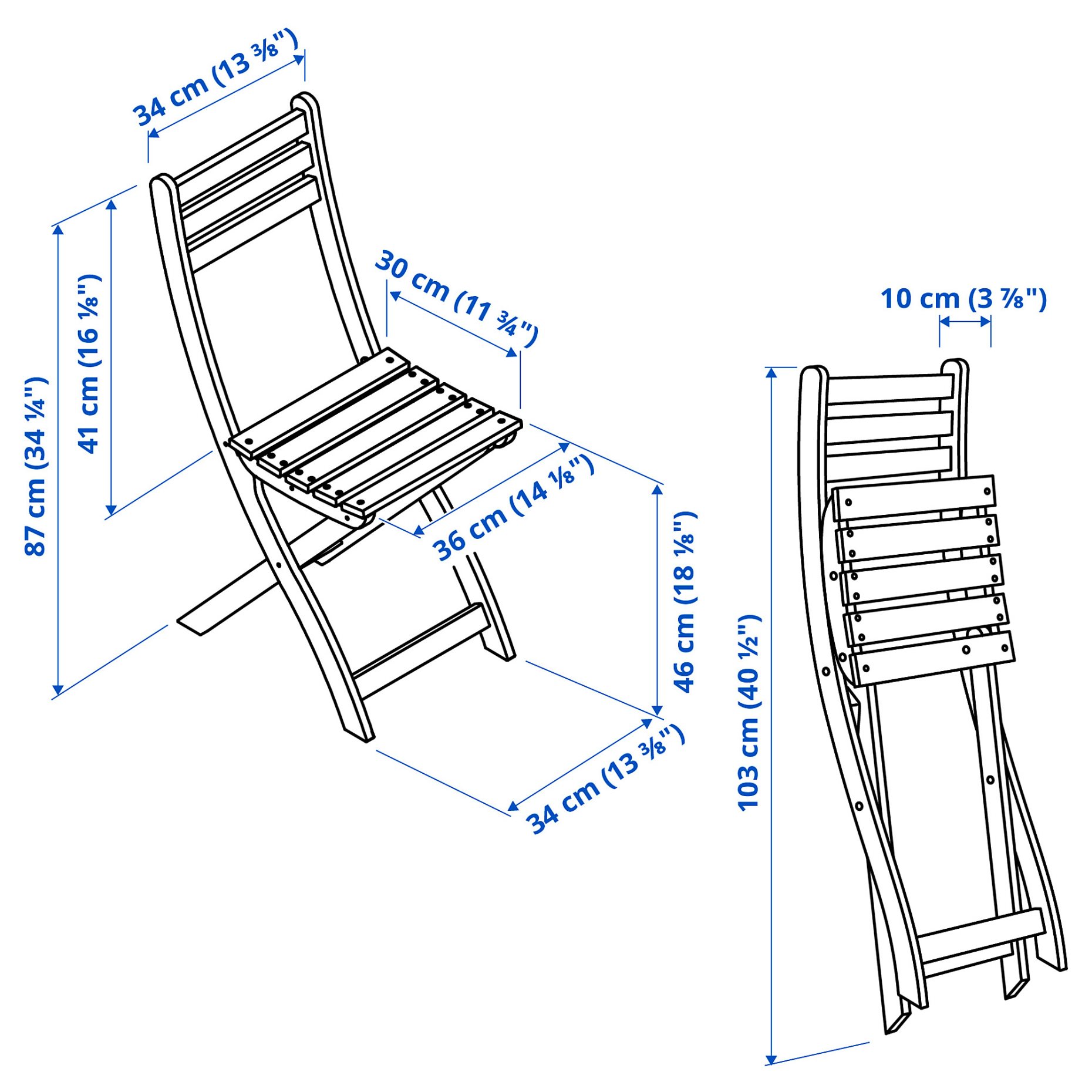 ASKHOLMEN, καρέκλα/πτυσσόμενη, εξωτερικού χώρου, 205.575.02