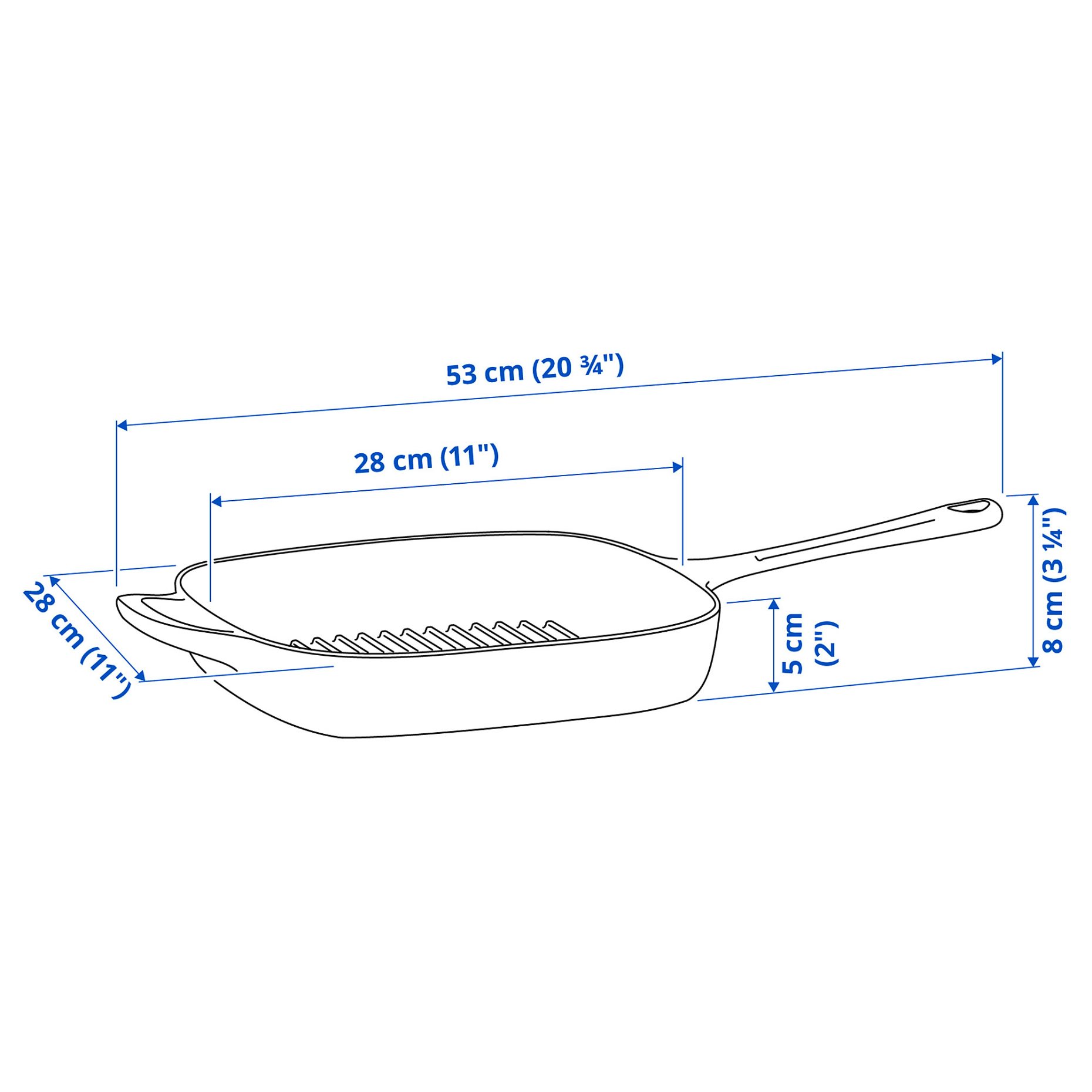 VARDAGEN, grill pan, 28x28 cm, 205.606.70