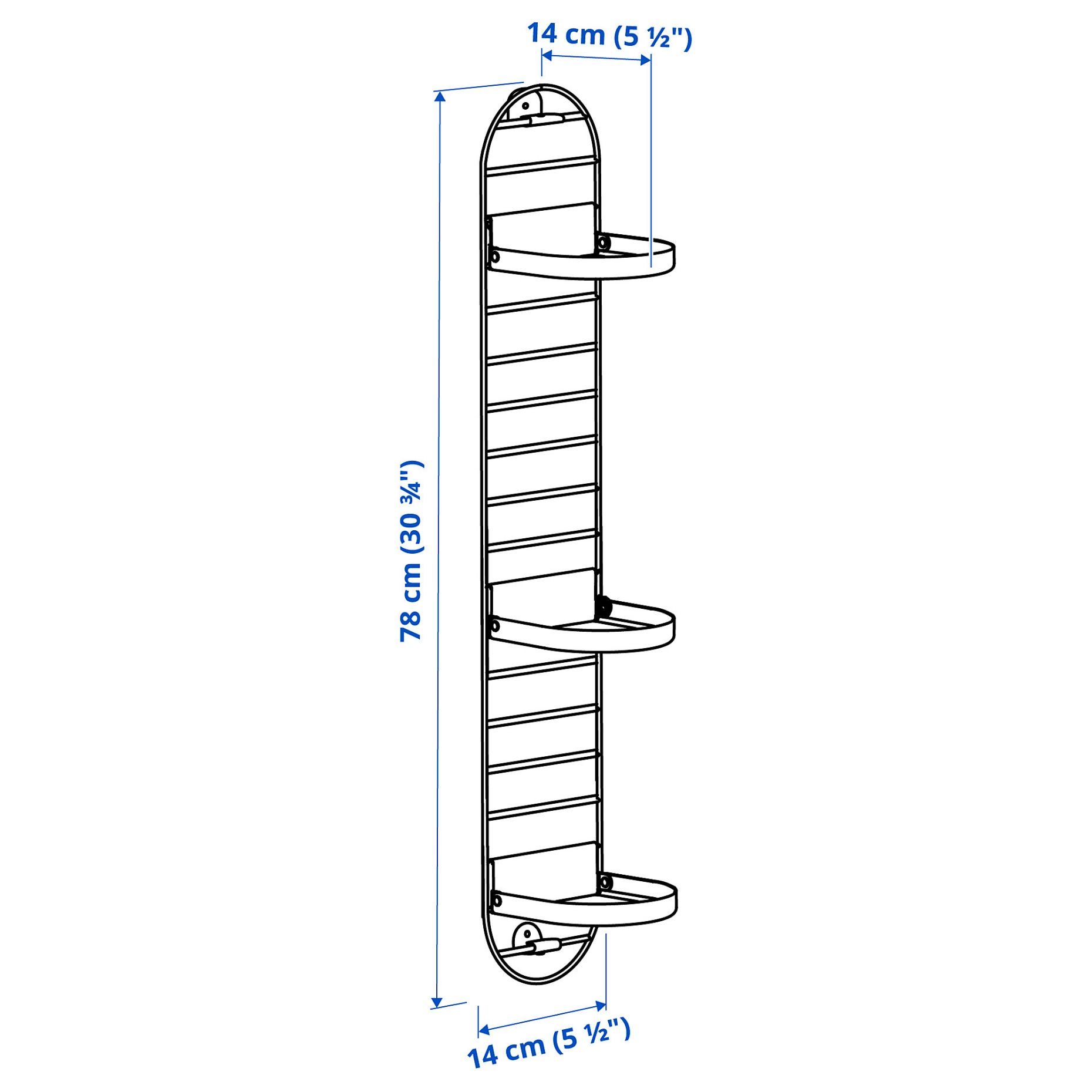 SKUGGRÖNA, wall mounted plant stand, 78 cm, 205.620.18