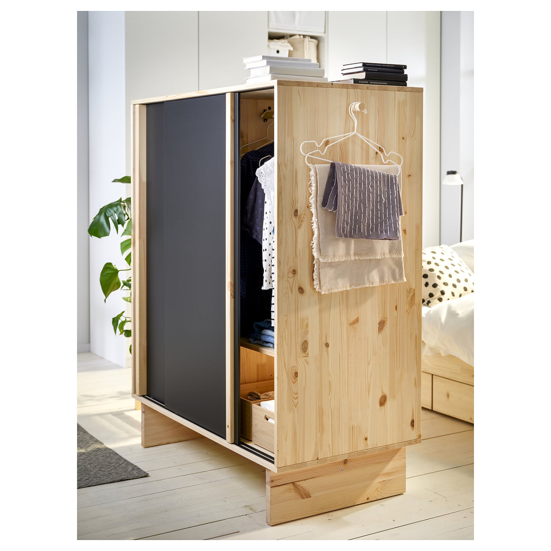 GLAMBERGET, wardrobe with 3 sliding doors, 117x63x150 cm, 205.645.12