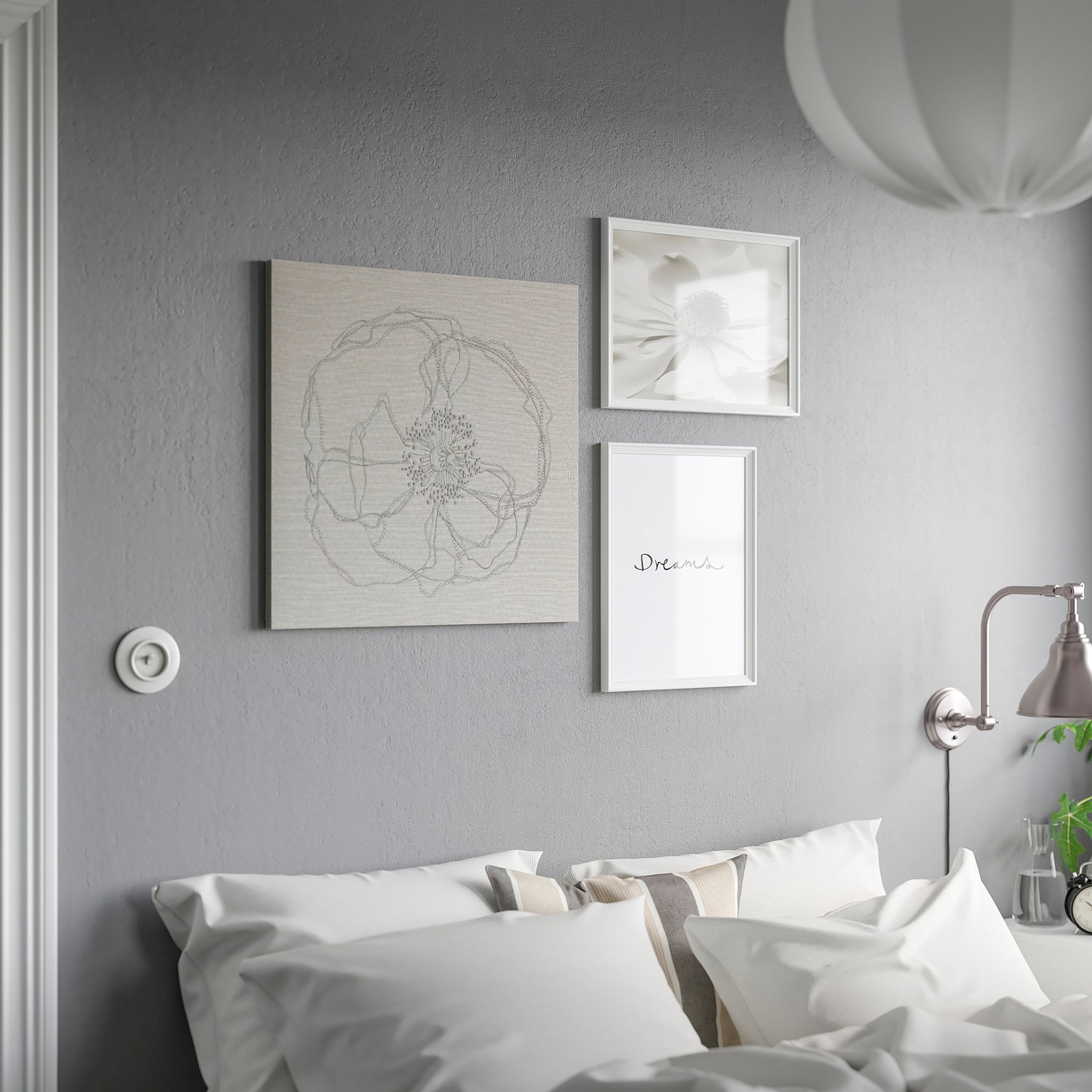 PJÄTTERYD, picture/flower doodle, 56x56 cm, 205.709.09