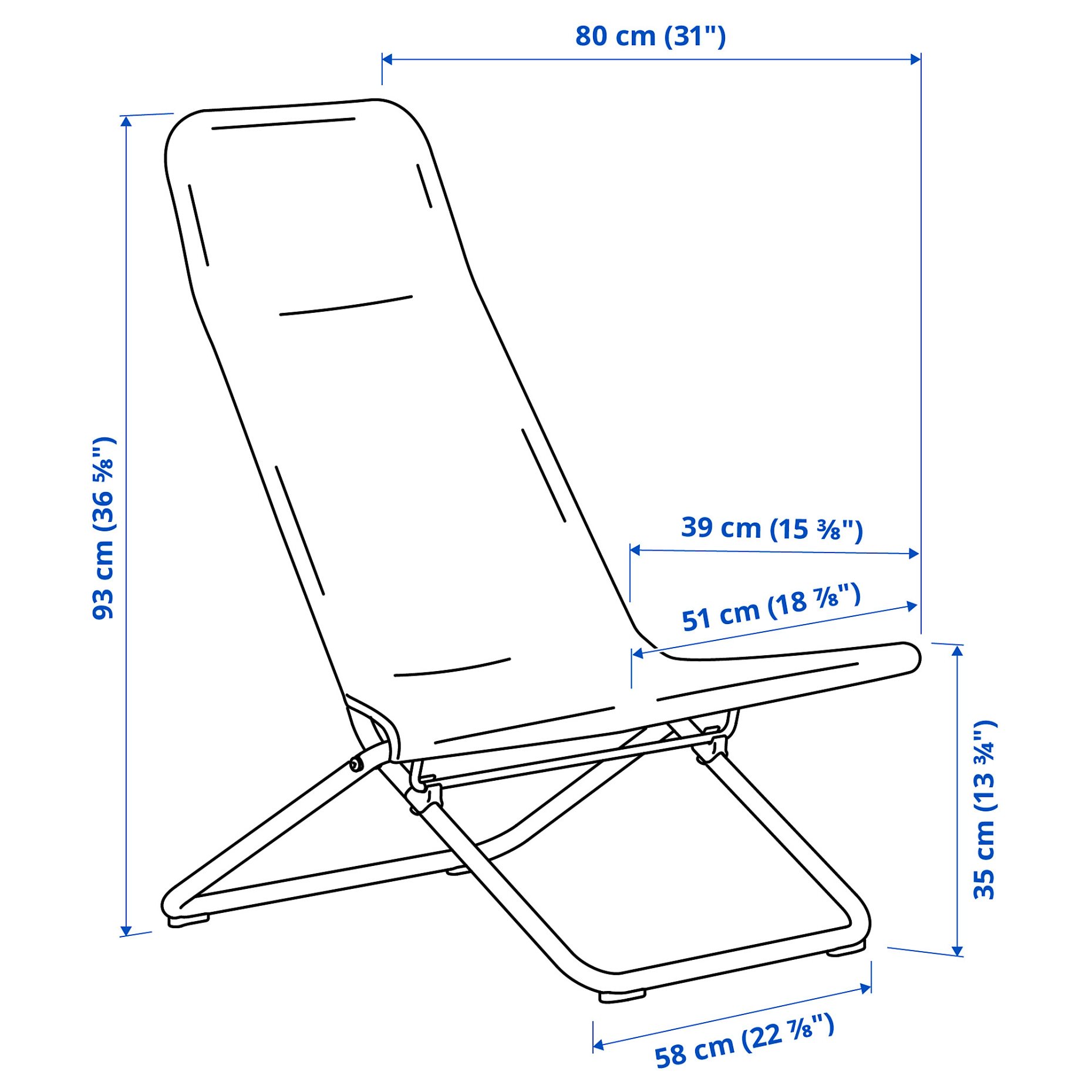 VIGGSÖ, foldable lounge chair/outdoor, 205.970.70