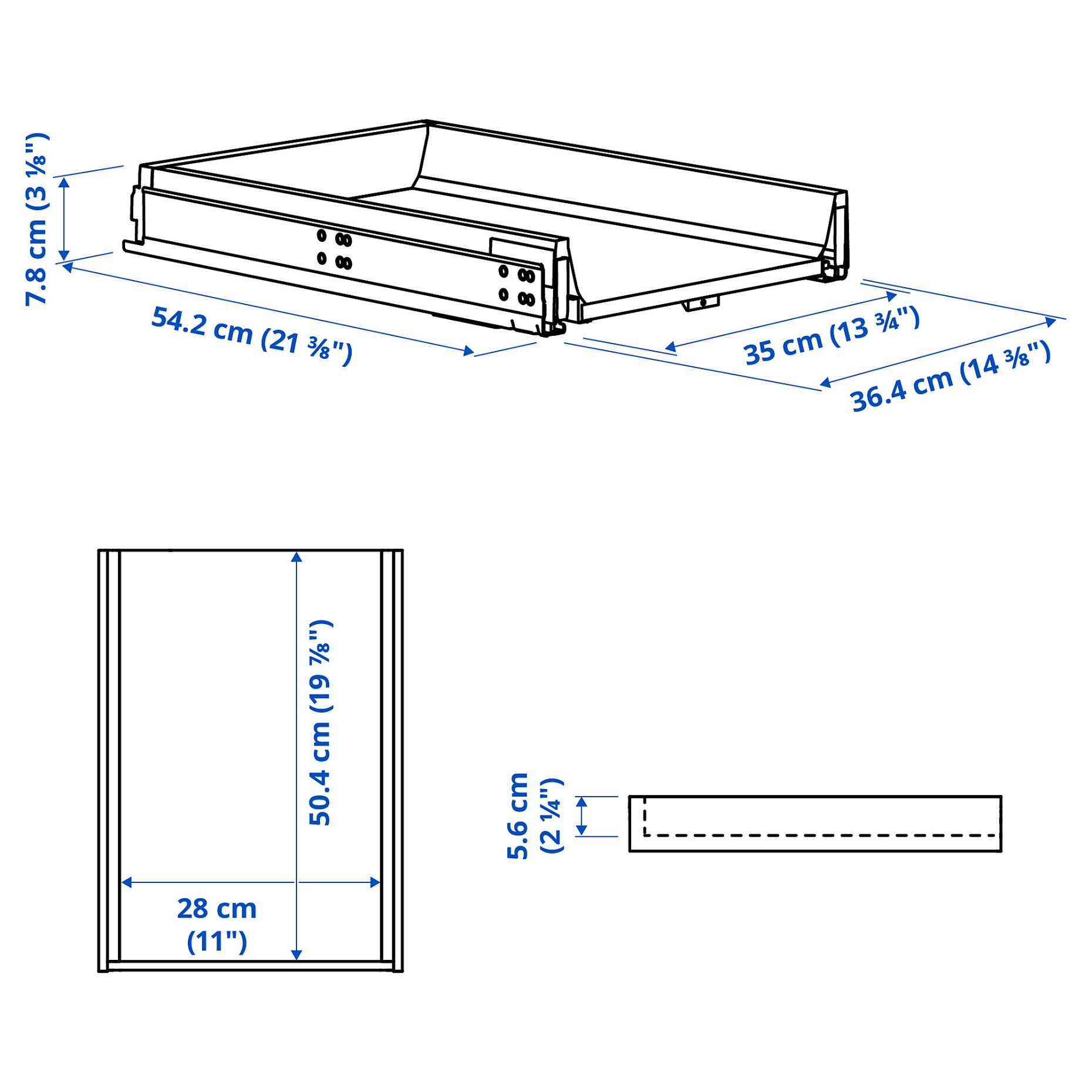 KNIVSHULT, συρτάρι χαμηλό, 40x60 cm, 206.006.66