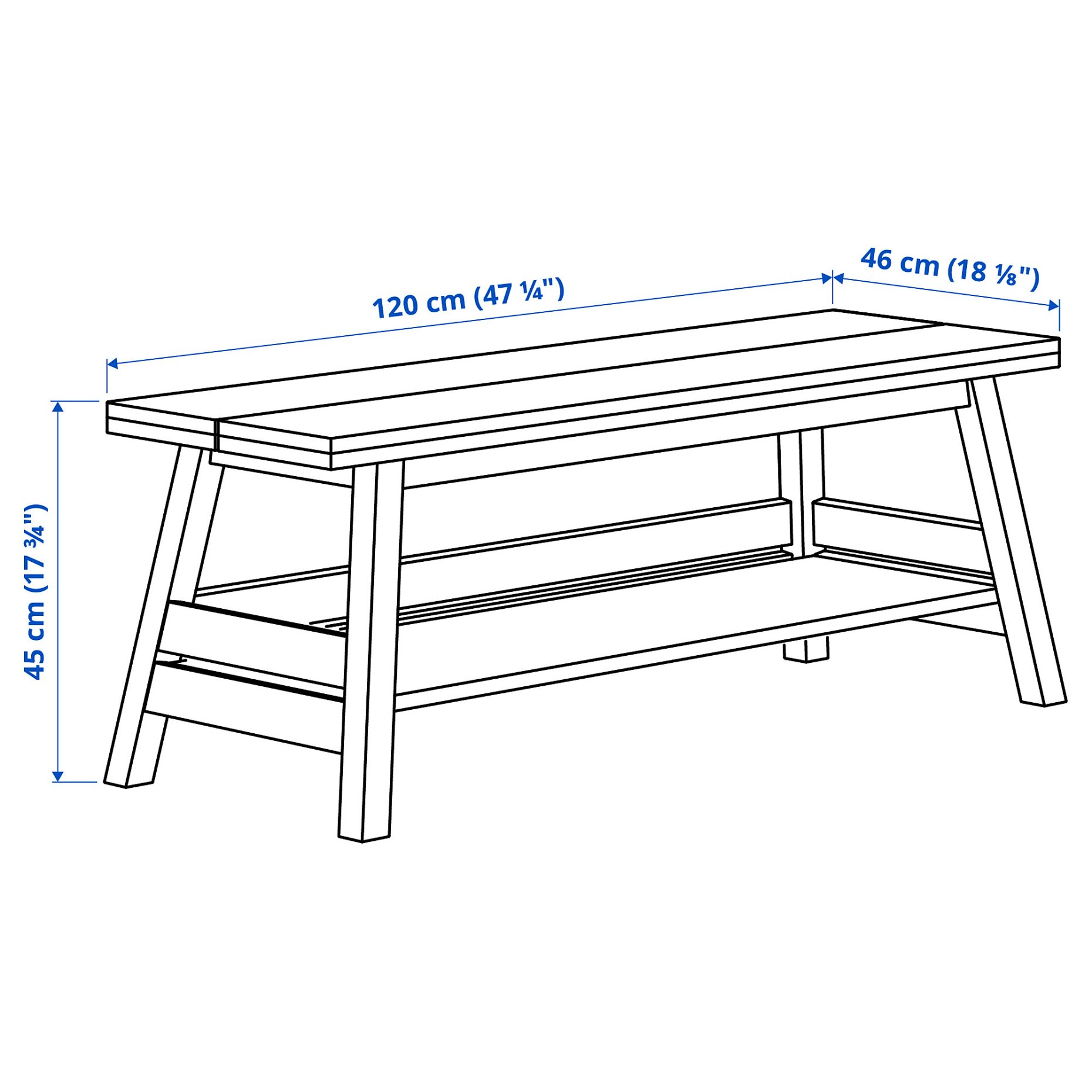 SKOGSTA, πάγκος με αποθηκευτικό χώρο, 120 cm, 206.118.82