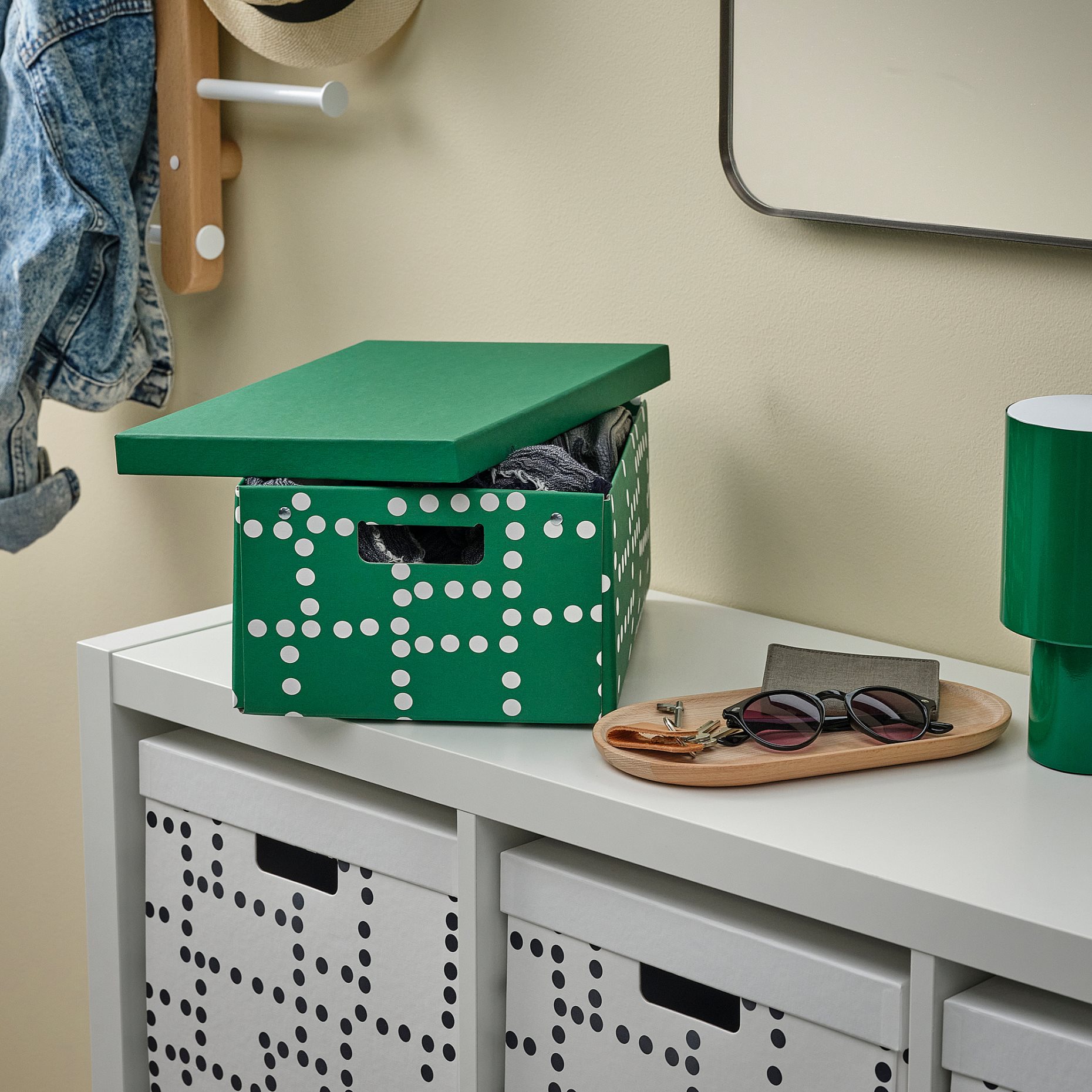 FJÄDERHARV, storage box with lid, 25x35x16 cm, 206.200.99