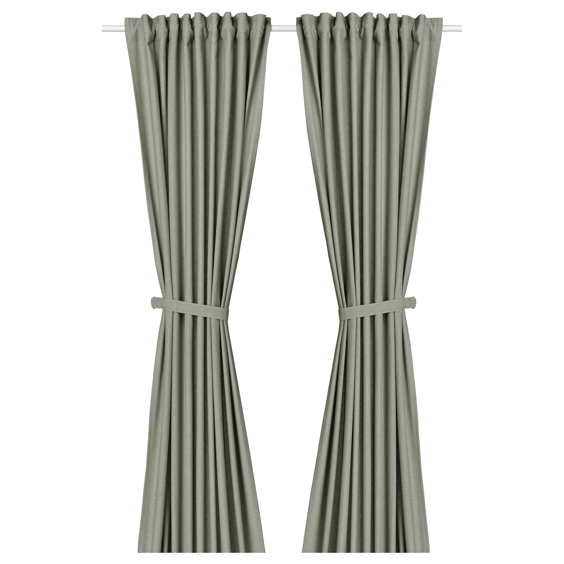 LENDA, κουρτίνα με τρέσα και δέστρα, 2 τεμ. 140x280 cm, 206.333.08