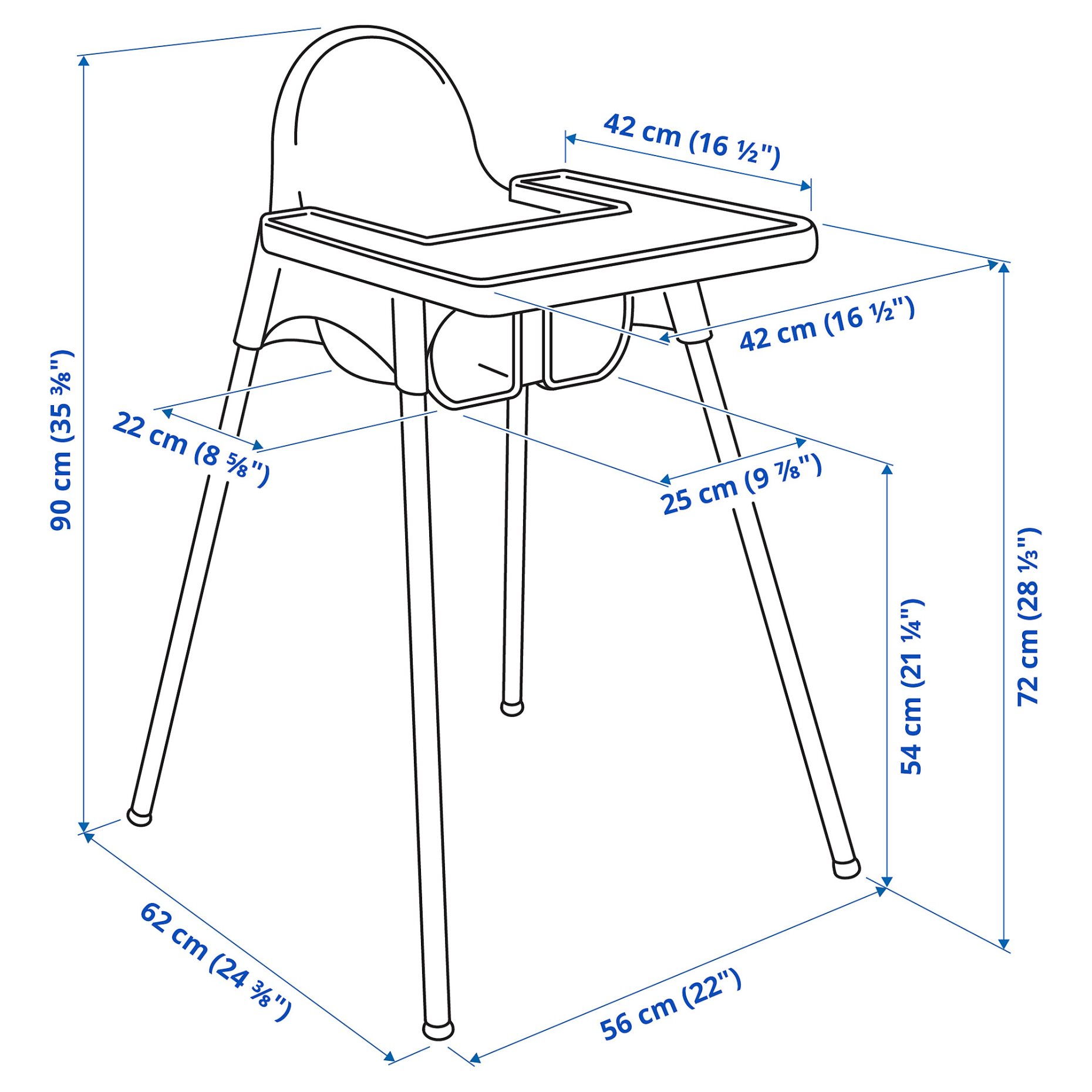 ANTILOP, highchair with tray, 290.672.93