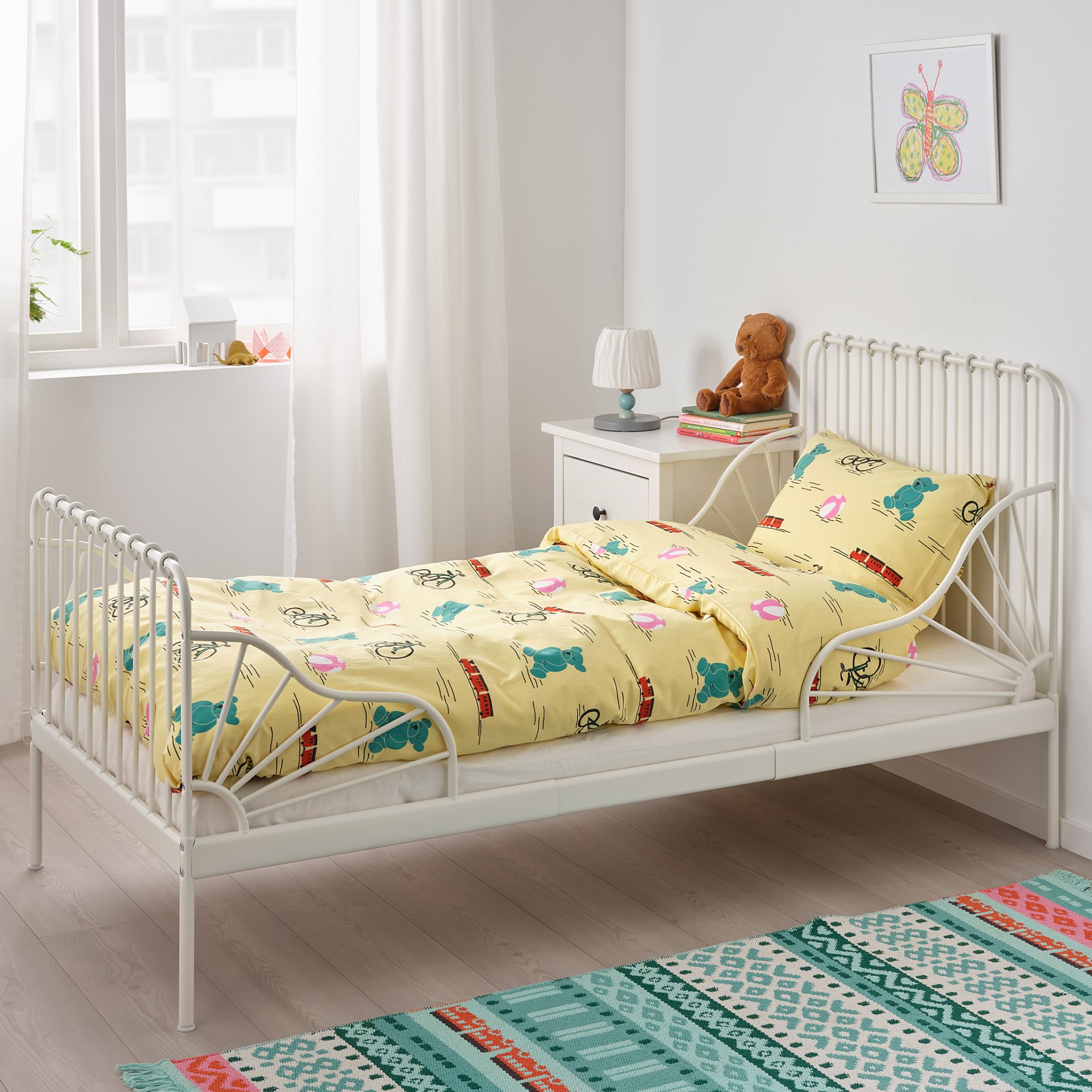 MINNEN, extendable bed frame with slatted bed base, 291.239.58