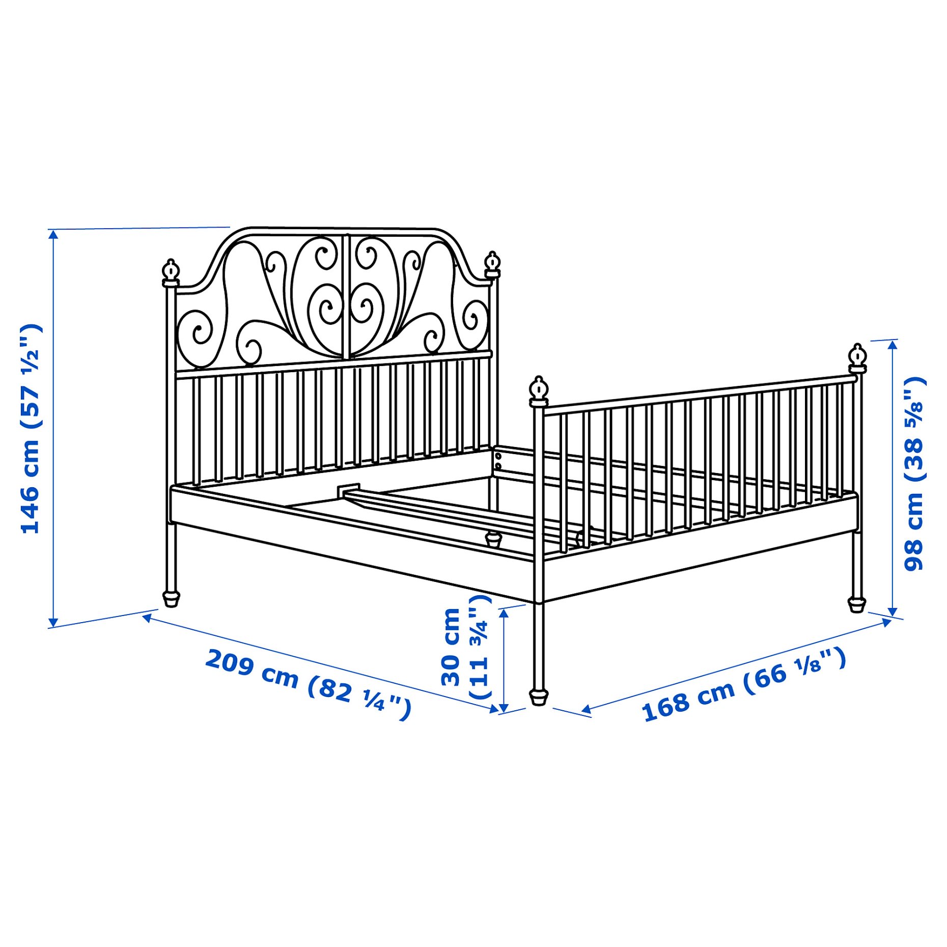 LEIRVIK, bed frame, 160X200 cm, 292.772.67