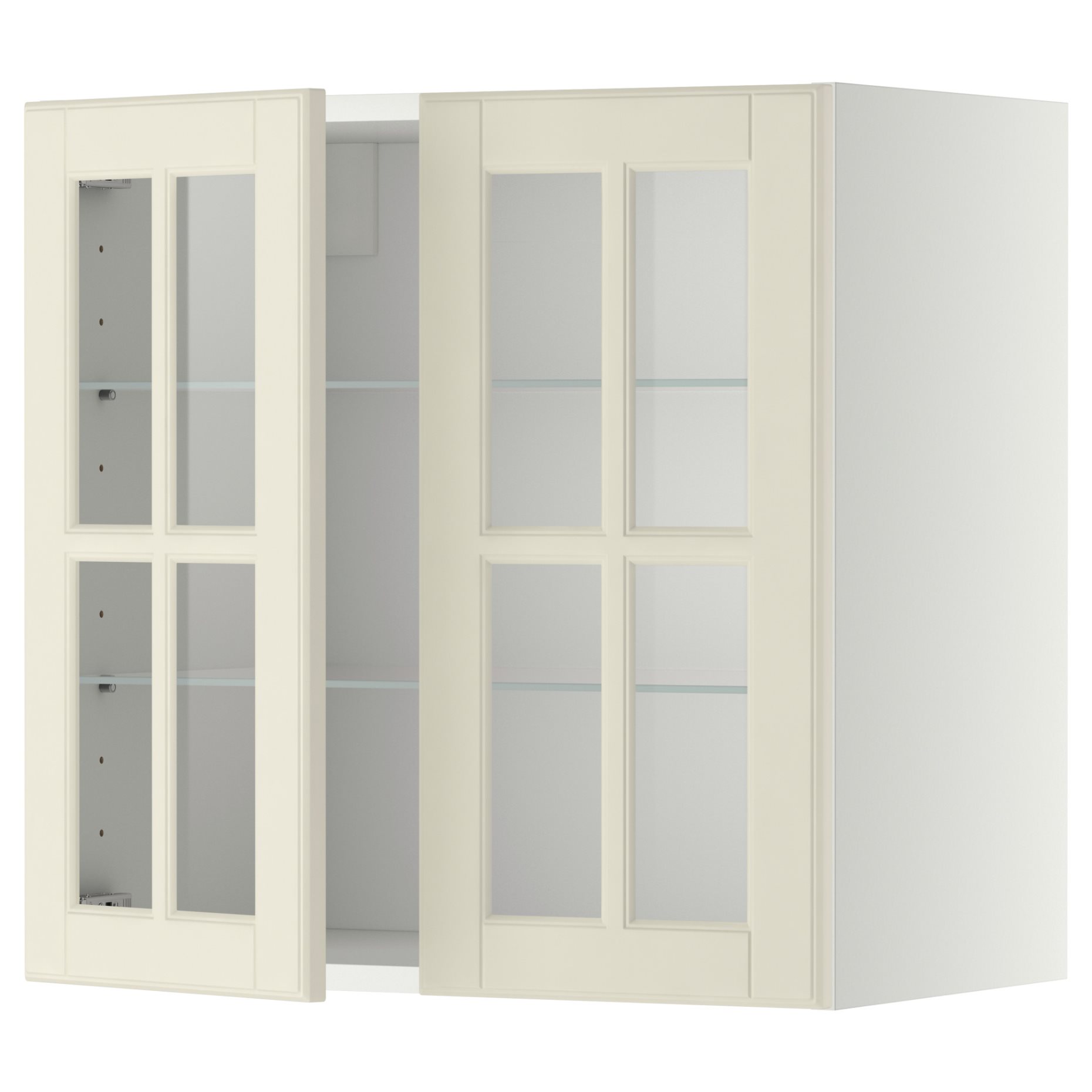 METOD, wall cabinet with shelves/2 glass doors, 60x60 cm, 293.949.78