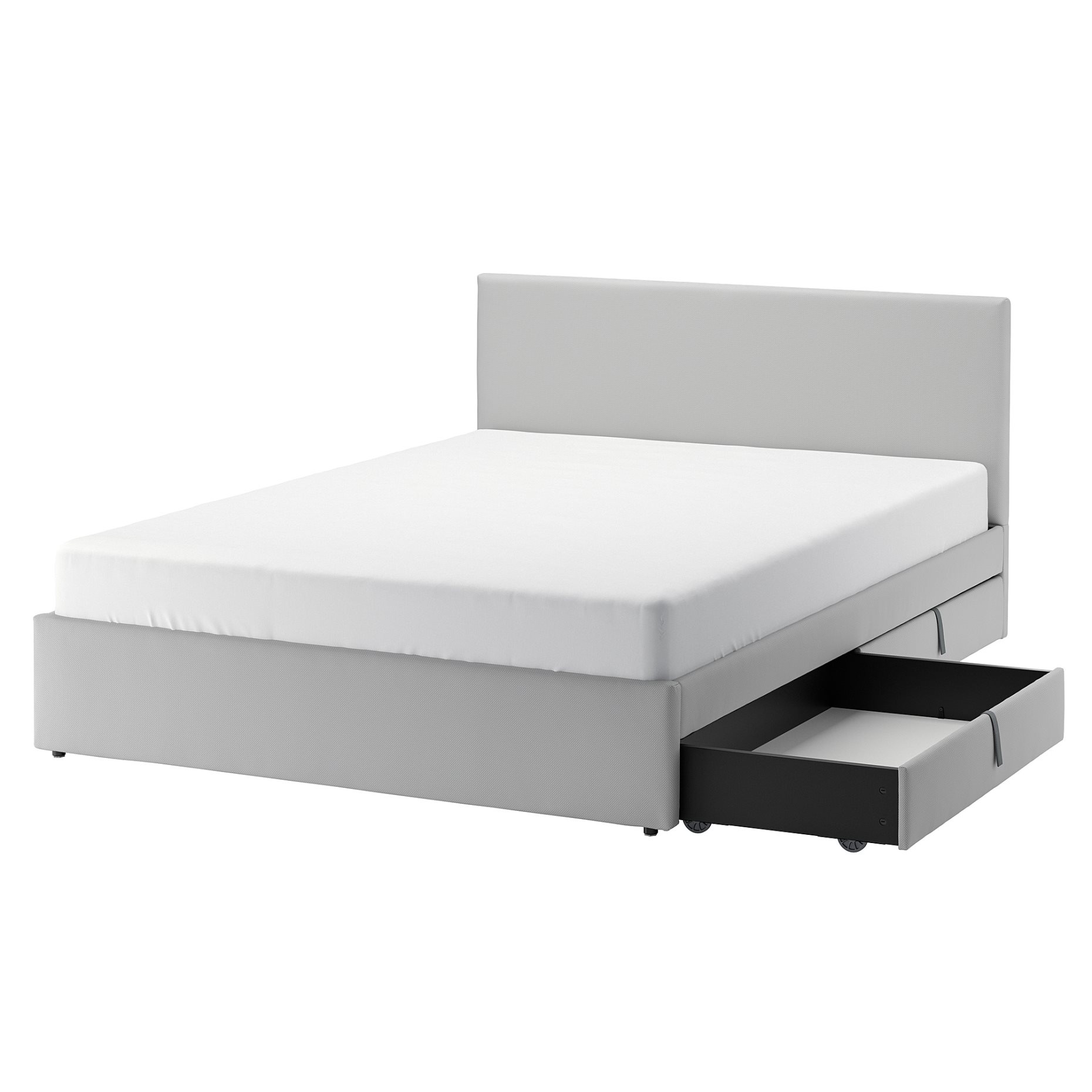 GLADSTAD, upholstered bed with 2 storage boxes, 160x200 cm, 294.067.97