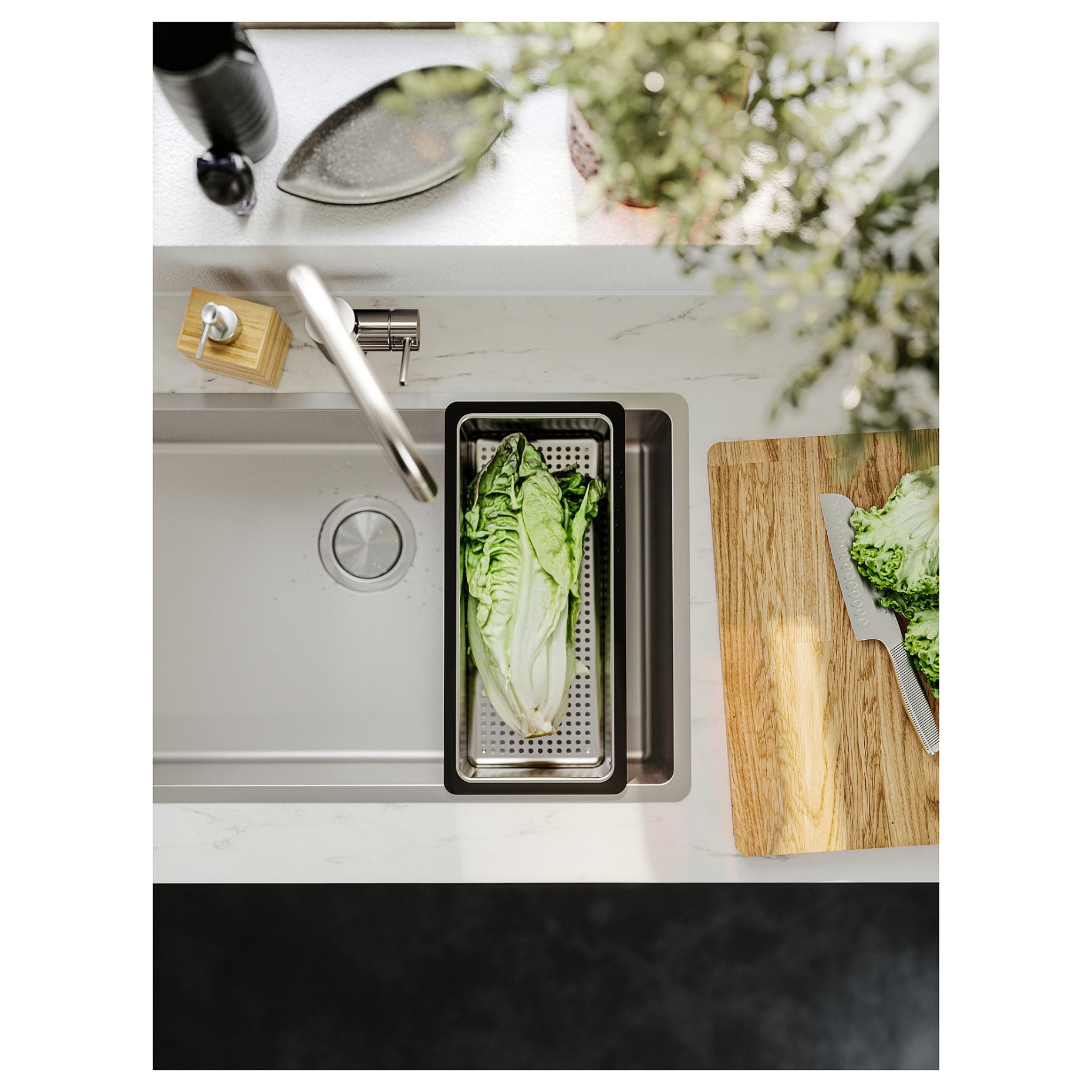 VRESJÖN, ένθετος νεροχύτης 1 γούρνα, 73x44 cm, 294.257.29