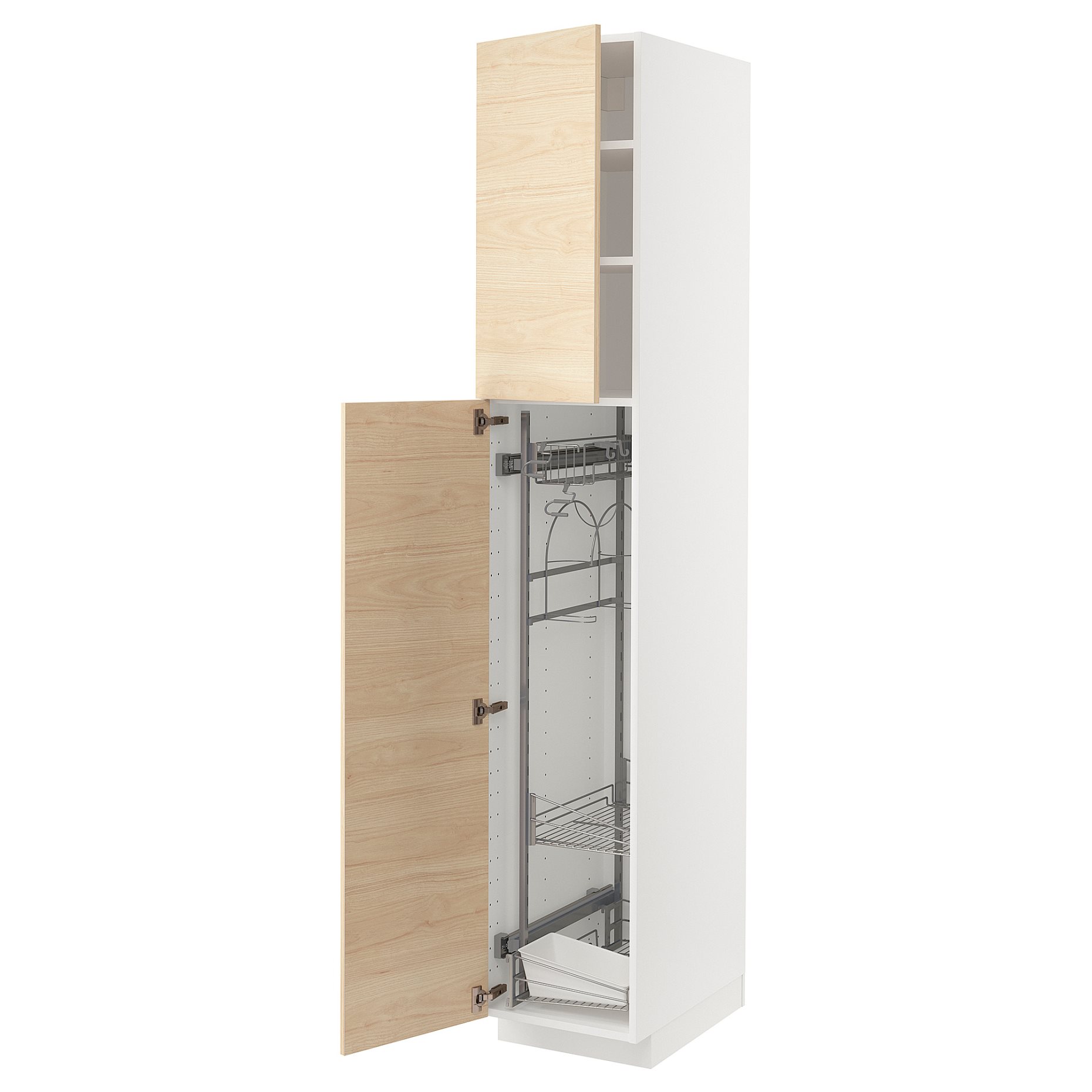 METOD, ψηλό ντουλάπι με εσωτερικά εξάρτηματα για τα είδη καθαρισμού, 40x60x220 cm, 294.604.02