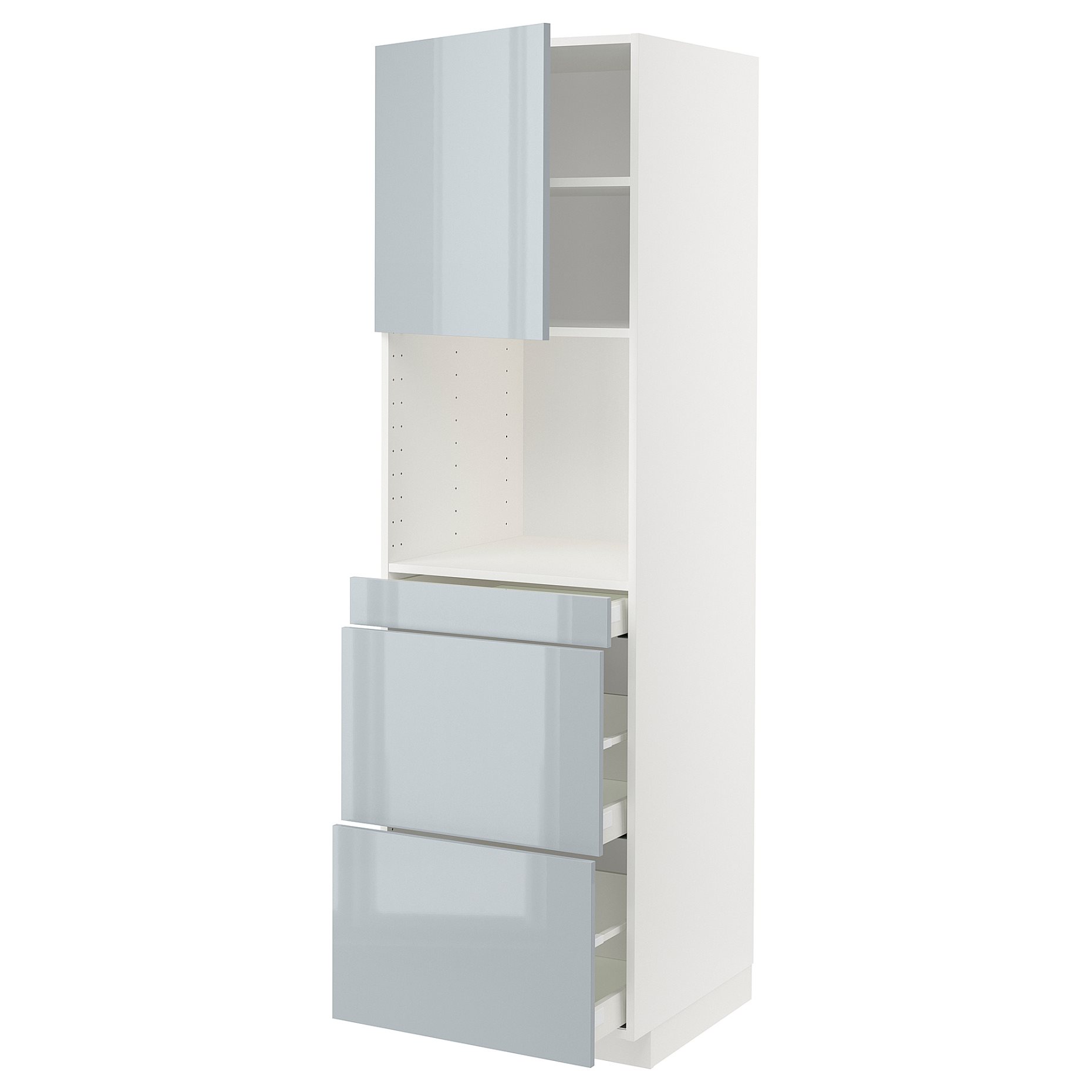 METOD/MAXIMERA, high cabinet for microwave combi with door/3 drawers, 60x60x200 cm, 294.797.60