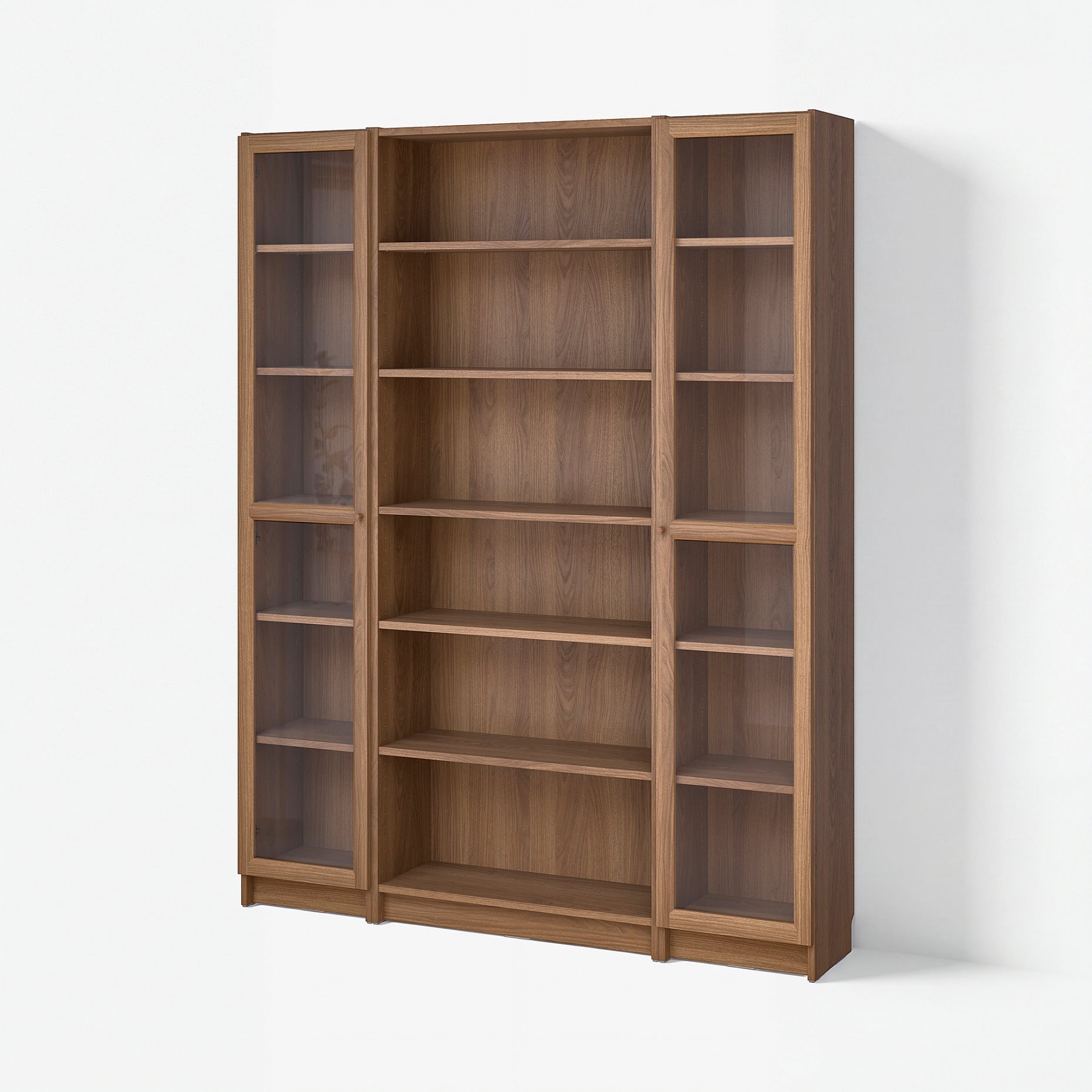 BILLY/OXBERG, bookcase combination with glass doors, 160x202 cm, 294.835.40