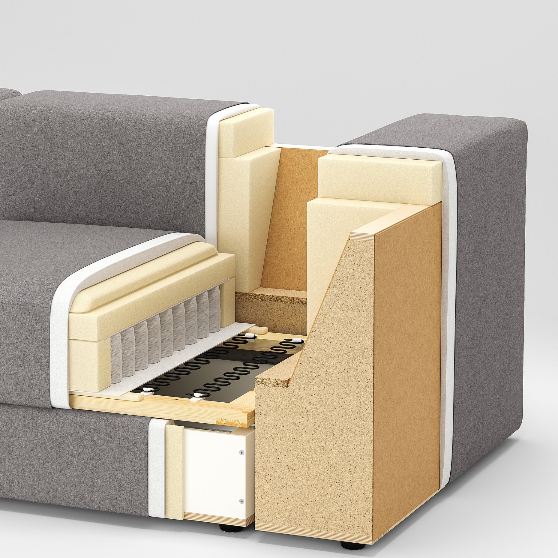 JÄTTEBO, modular corner sofa 2,5-seat with chaise longue/right, 294.851.86