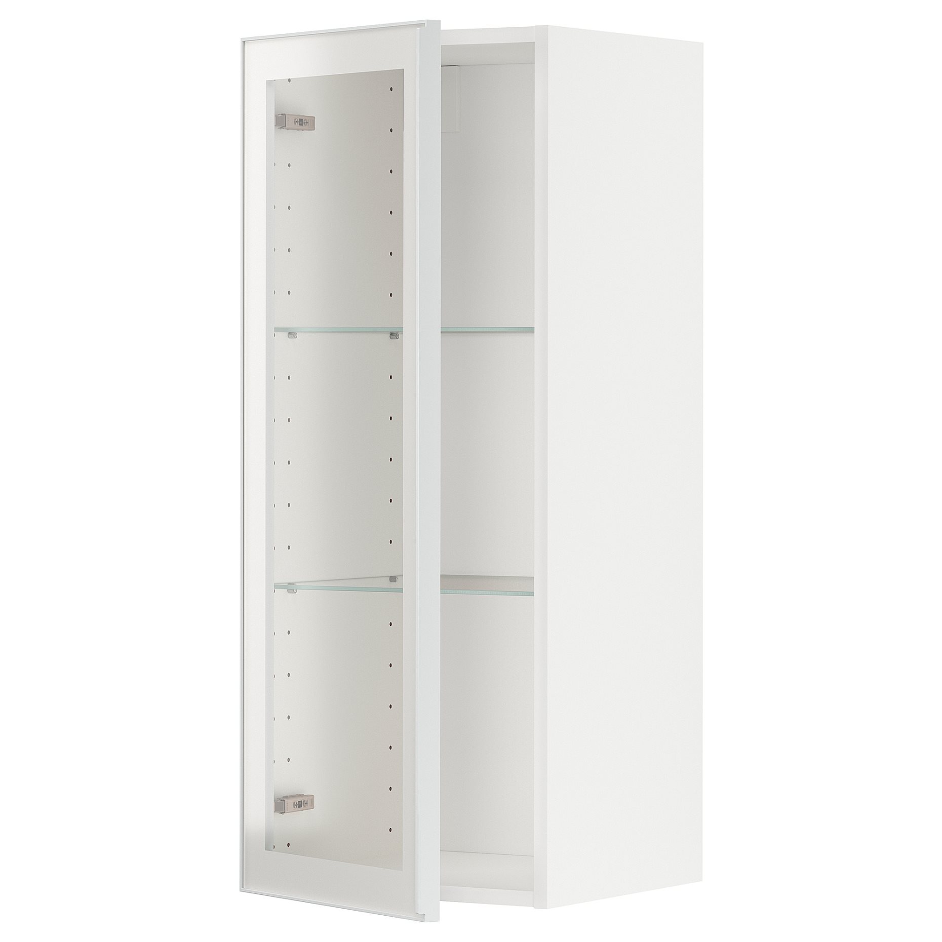 METOD, wall cabinet with shelves/glass door, 40x100 cm, 294.905.50