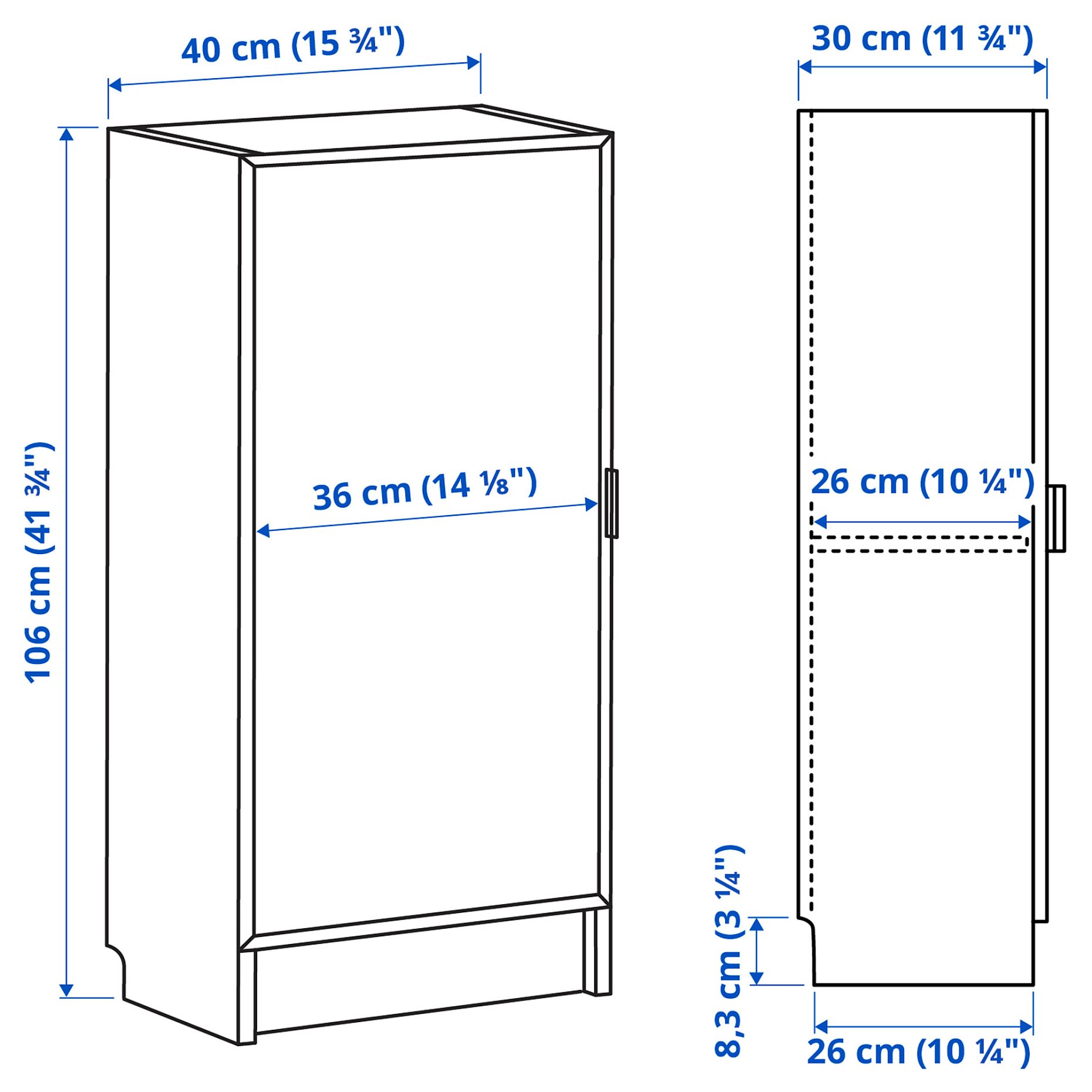 BILLY/HOGBO, bookcase combination with glass doors, 40x30x106 cm, 294.944.21