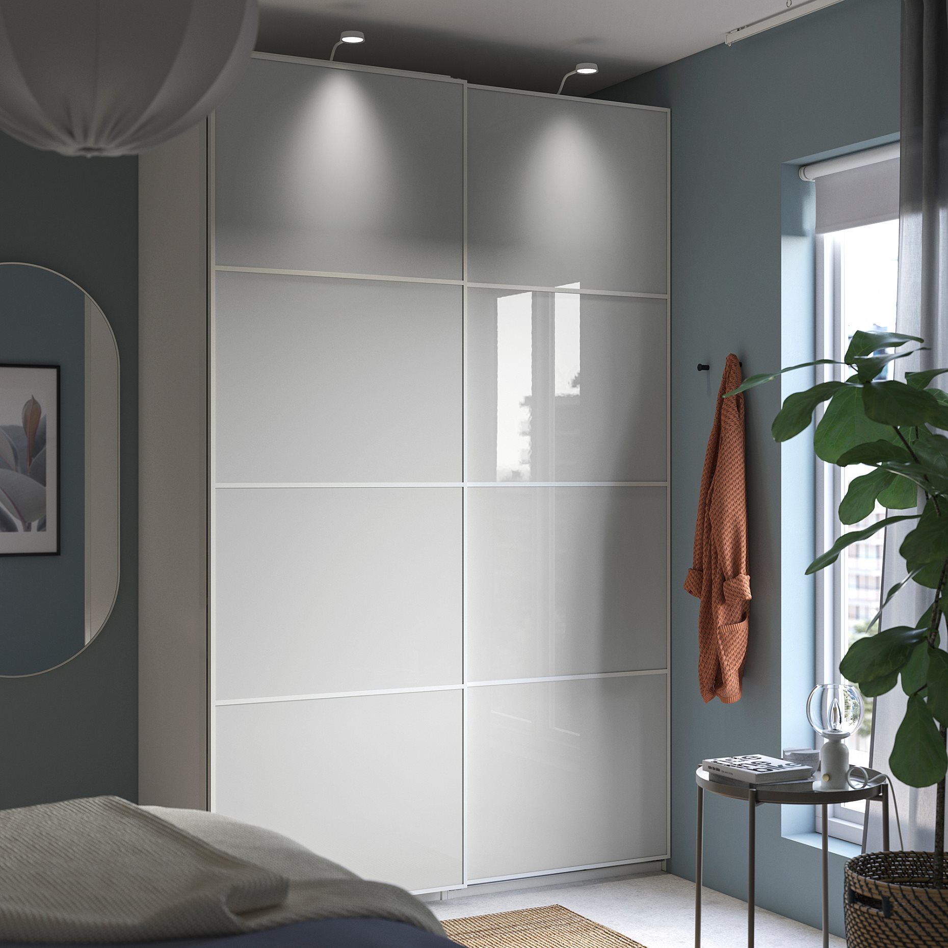 PAX/HOKKSUND, ντουλάπα με συρόμενες πόρτες, 150x66x236 cm, 295.026.71