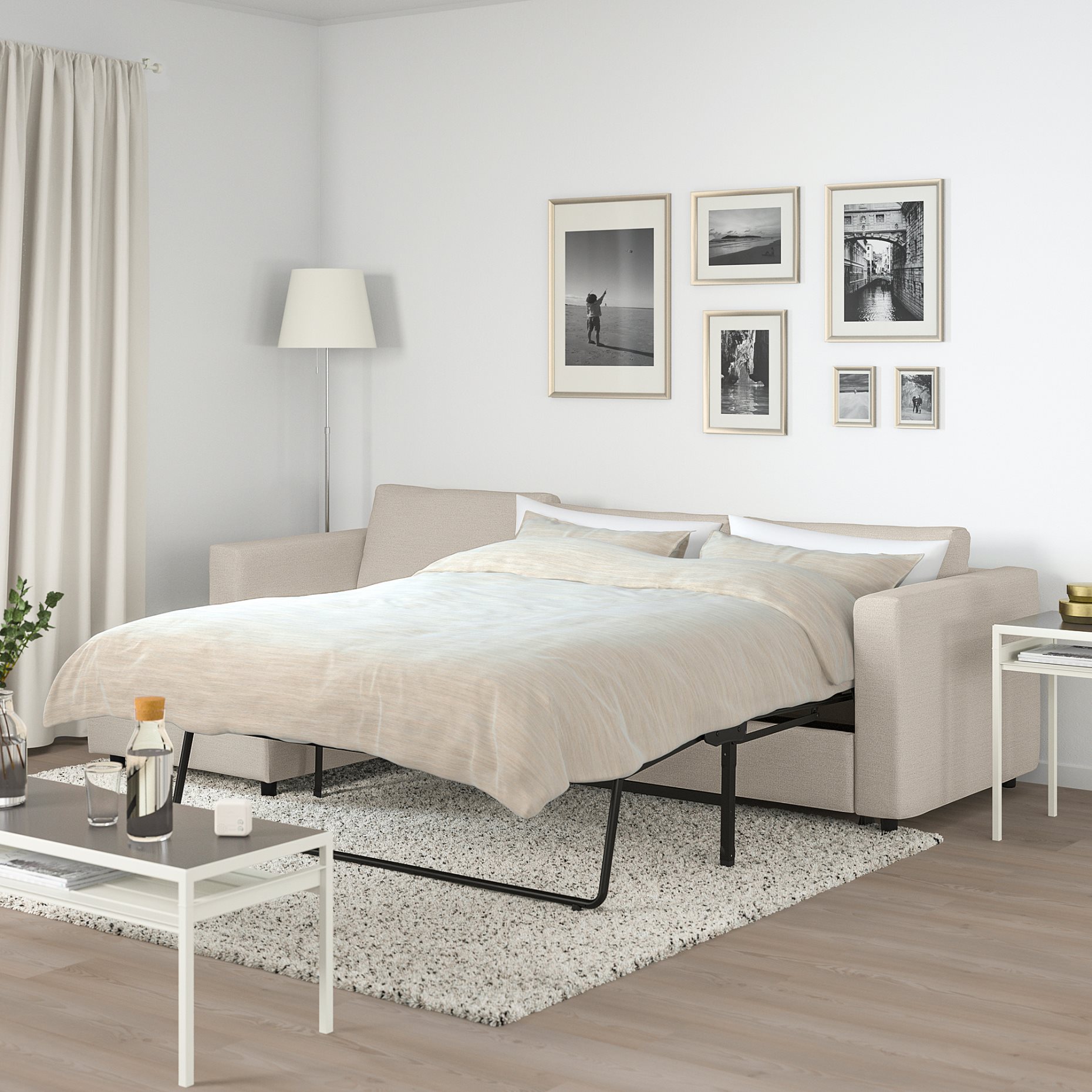 VIMLE, 3-seat sofa-bed with wide armrests and chaise longue, 295.452.13
