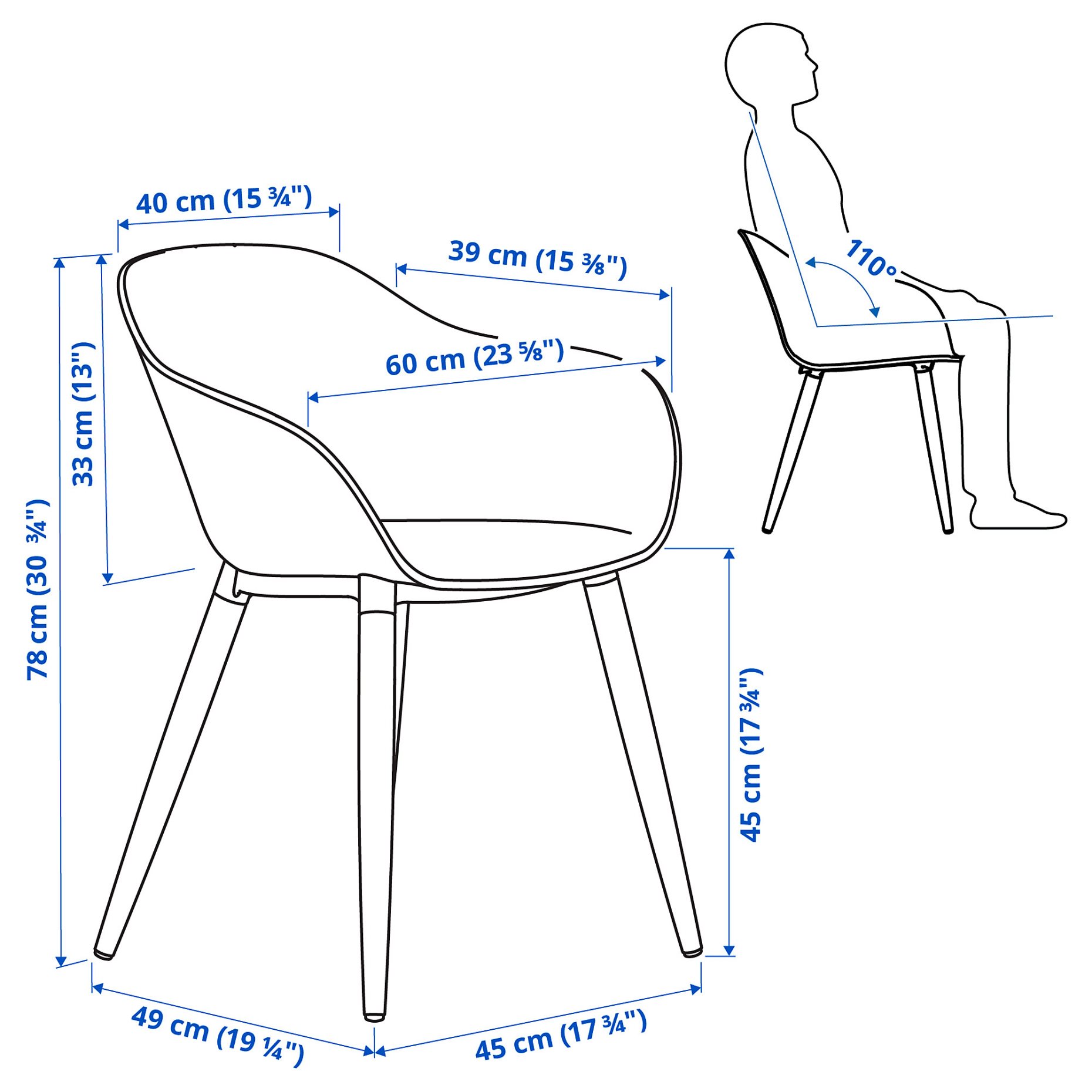 SKANSNÄS/GRÖNSTA, table and 4 chairs with armrest, 115/170 cm, 295.616.46