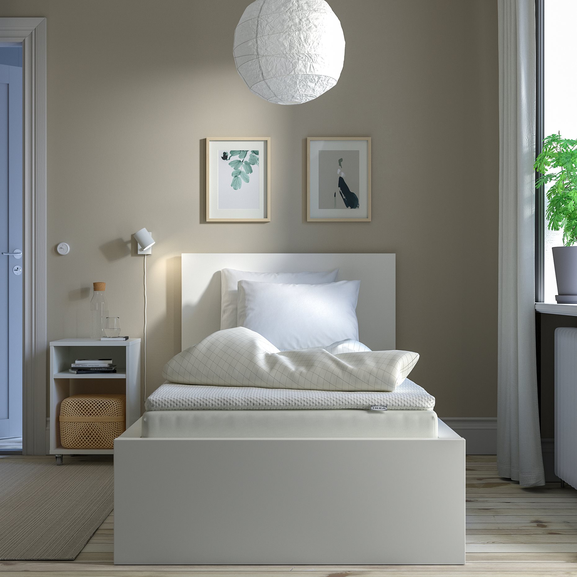 VALEVÅG, στρώμα μέτριο και ανώστρωμα, 90x200 cm, 295.723.72