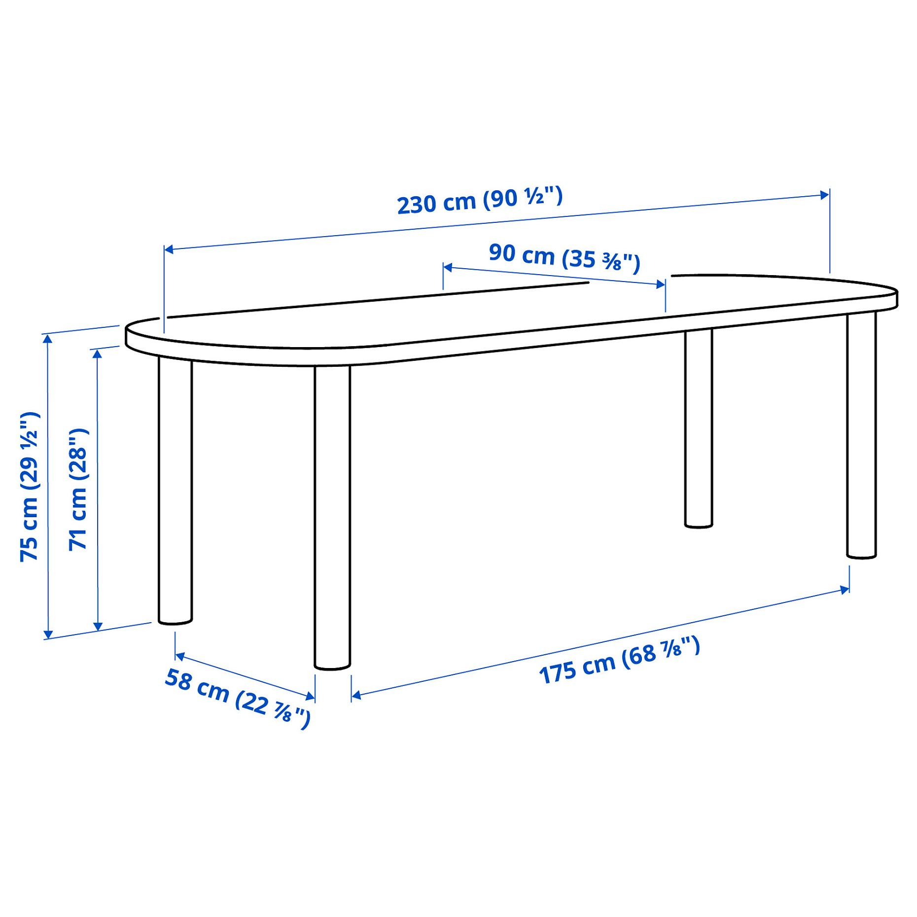 STOCKHOLM 2025, table and 6 chairs, 230x90 cm, 295.799.86