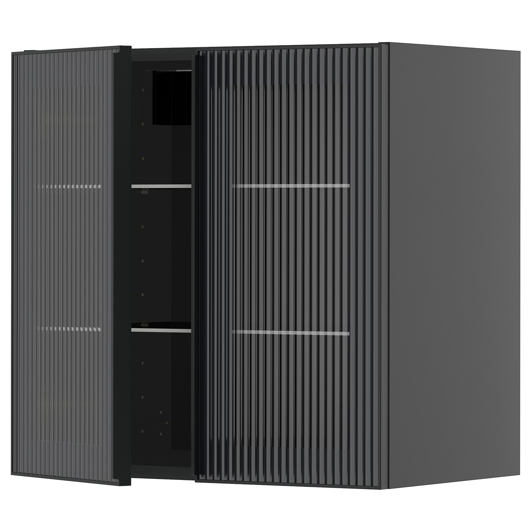 METOD, wall cabinet with shelves/2 glass doors, 60x60 cm, 295.884.05