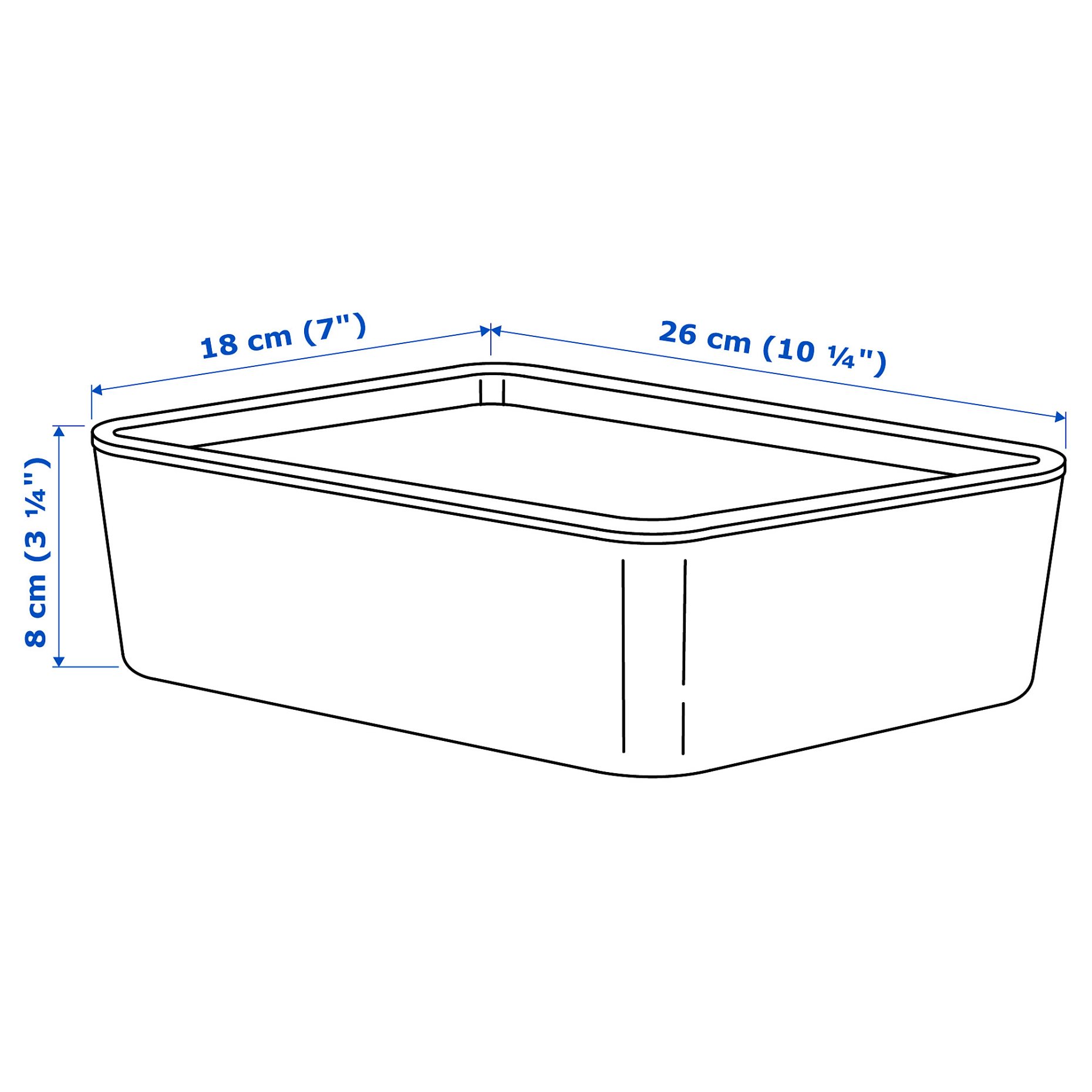 KUGGIS, box with lid, 18x26x8 cm, 296.001.67