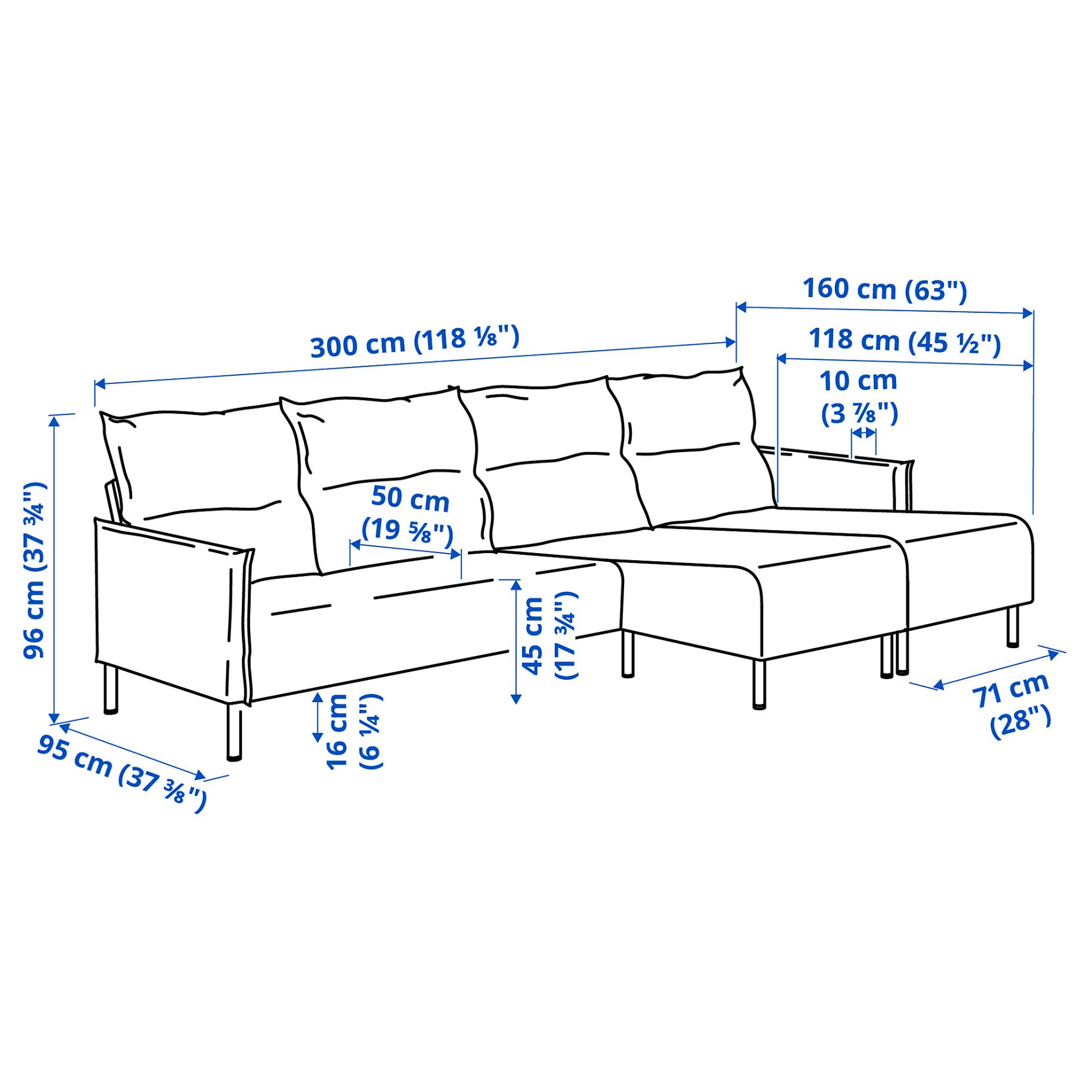 MANNARP, 4-seat sofa with chaise longues, 296.040.90