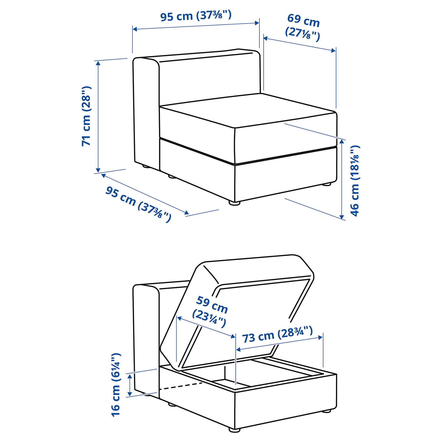 JÄTTEBO, 1,5-seat module with storage, 296.075.26