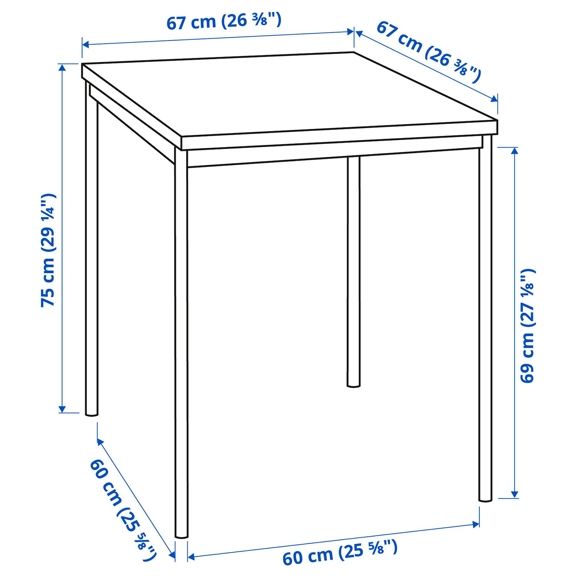 SANDSBERG, table and 2 chairs, 67x67 cm, 296.083.90