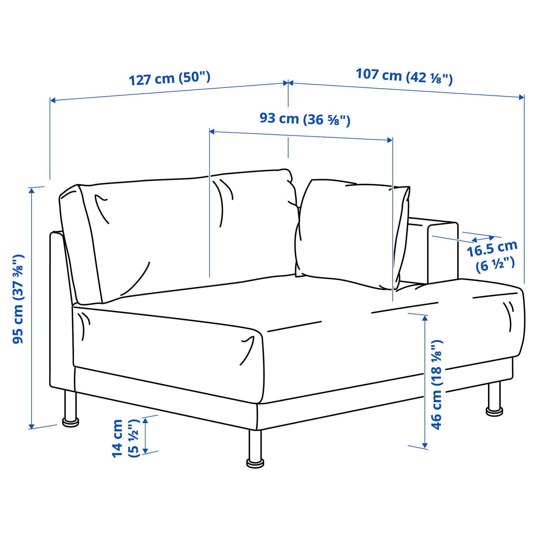 UPPÅKRA, 1.5-seat module with armrest right, 296.126.84