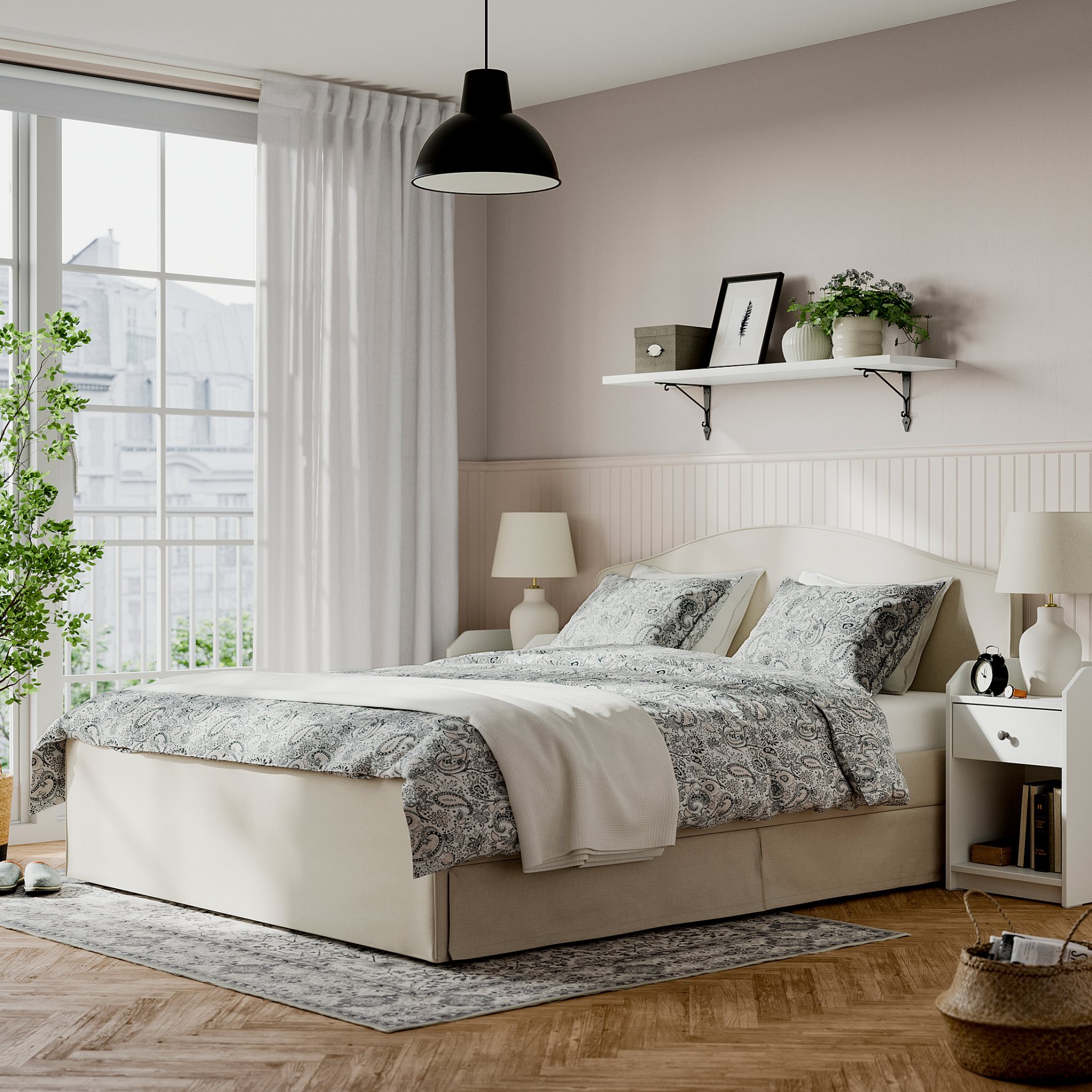 RAMNEFJALL, upholstered bed frame, 160x200 cm, 296.272.04