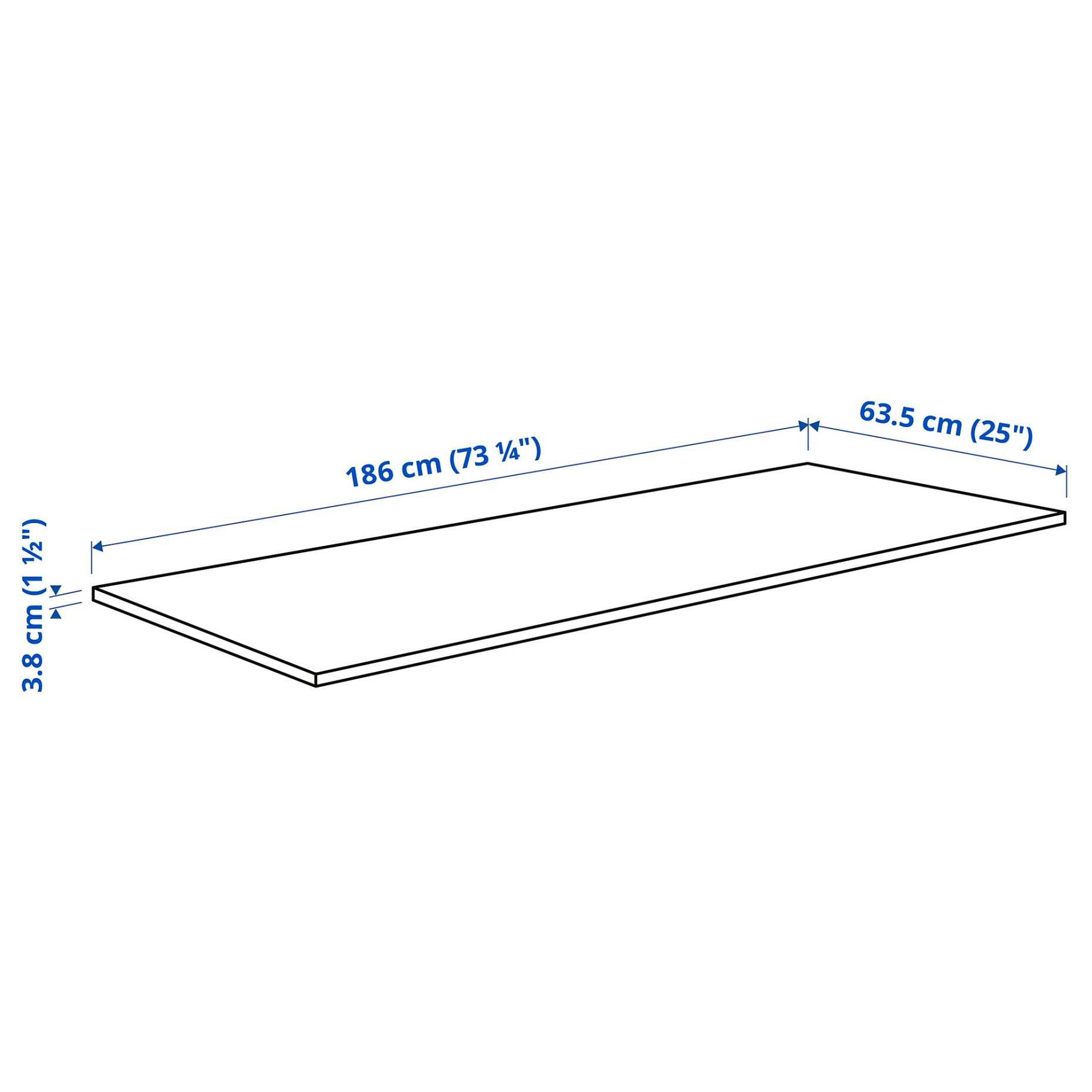 KARLBY, πάγκος κουζίνας, 186x3.8 cm, 303.351.91