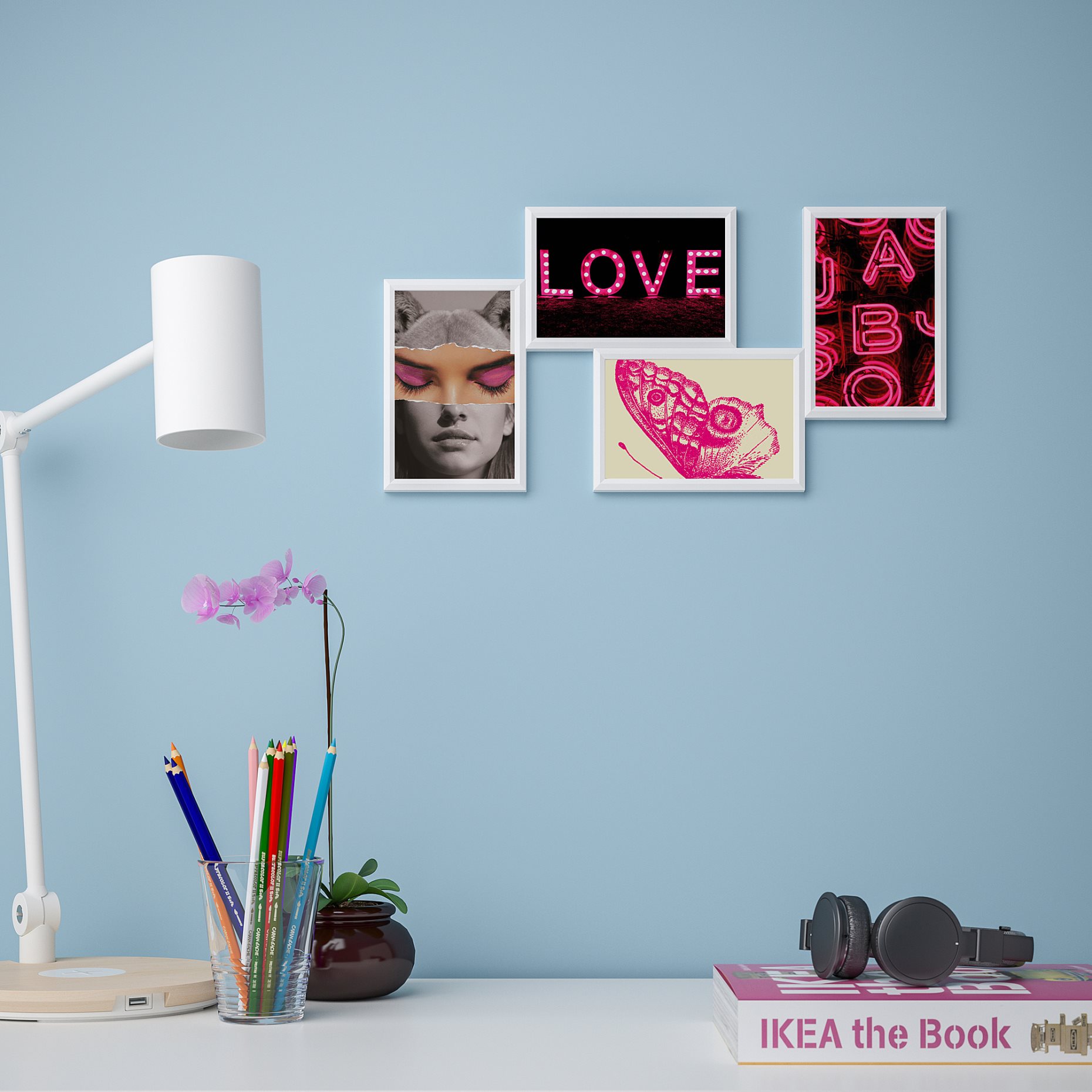 YLLEVAD, καλλιτεχνική κάρτα/αγάπη για ροζ, 4 τεμ. 10x15 cm, 305.004.78