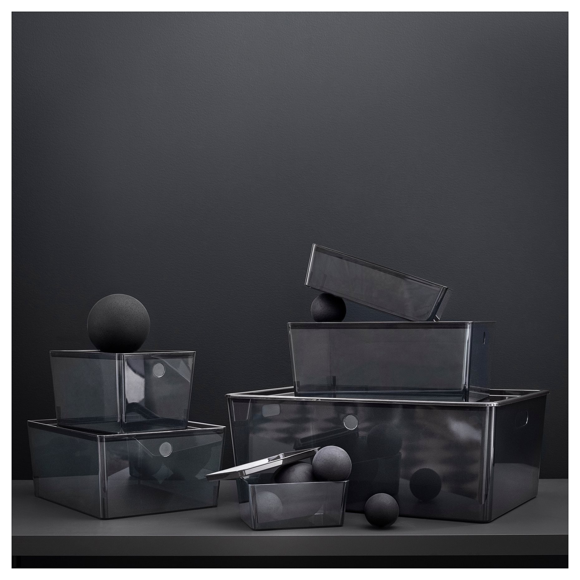 KUGGIS, box with lid/transparent, 18x26x8 cm, 305.140.36