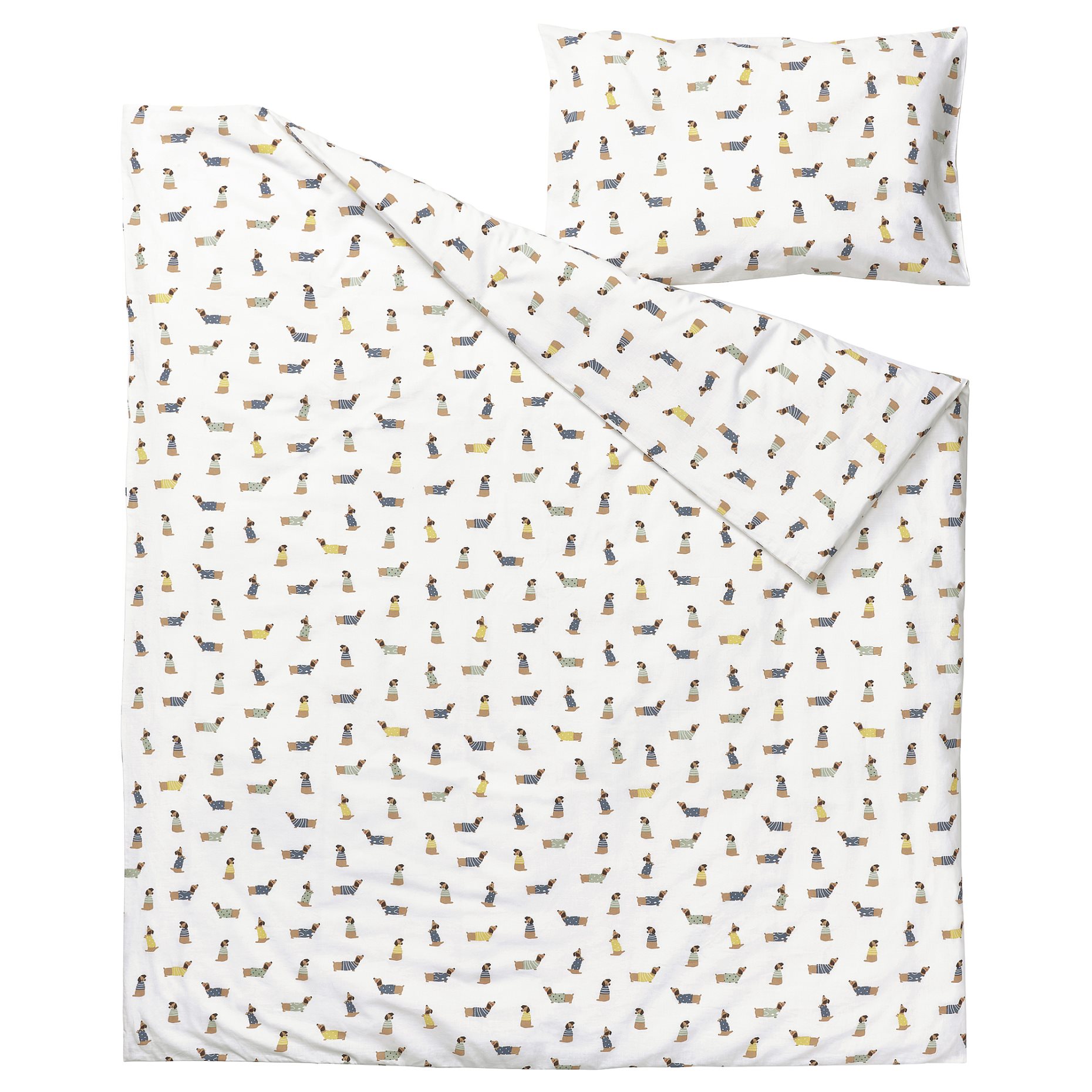 DRÖMSLOTT, duvet cover 1 pillowcase for cot/puppy pattern, 110x125/35x55 cm, 305.211.93