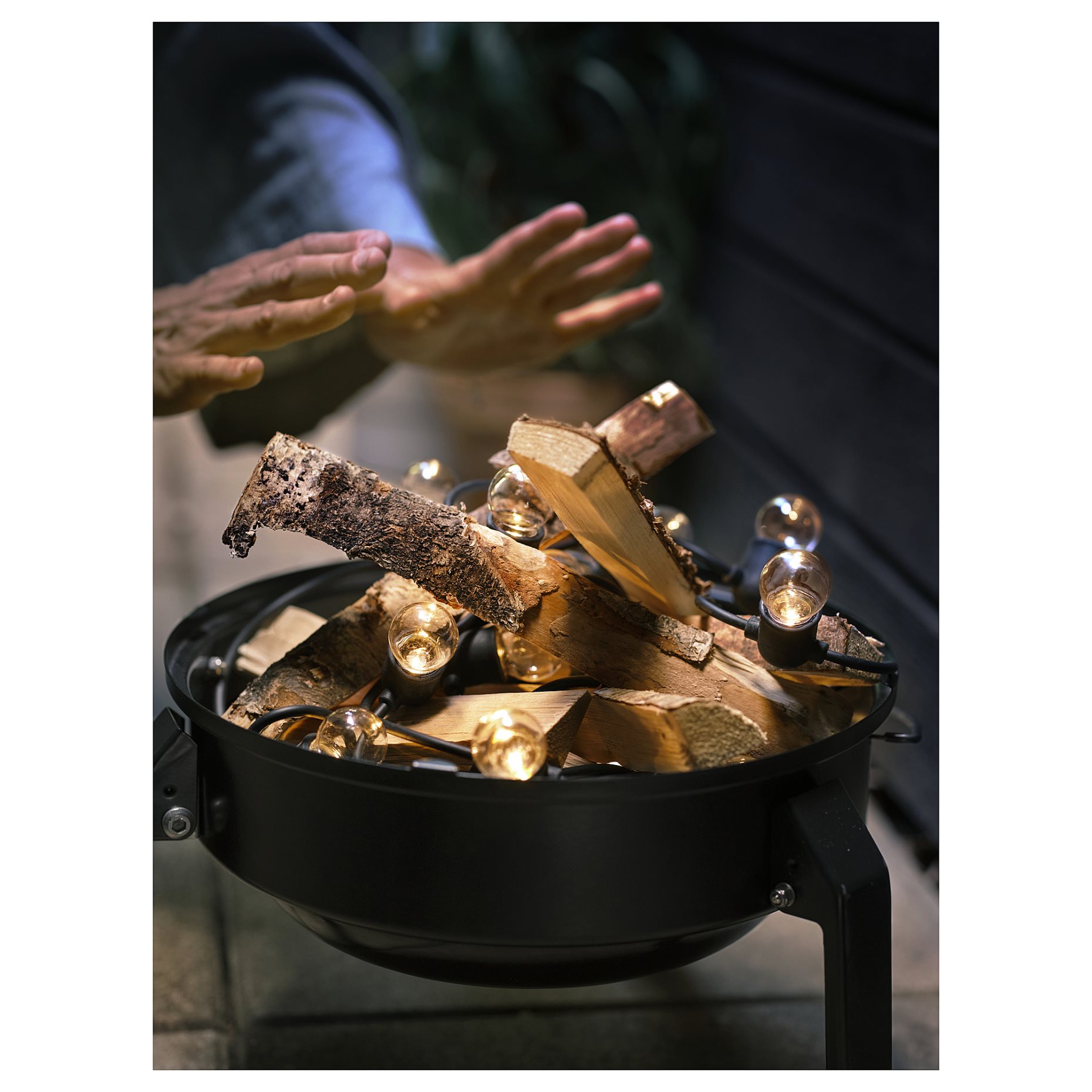 SVARTRÅ, lighting chain/12 lights with built-in LED light source/outdoor, 305.218.00