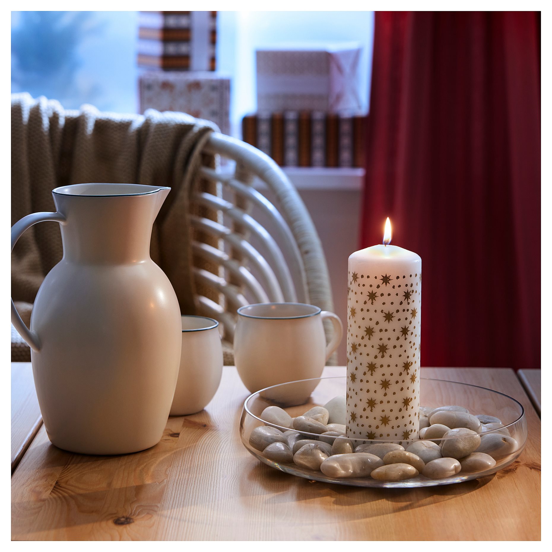 VINTERFINT, unscented pillar candle, 19 cm, 305.519.10