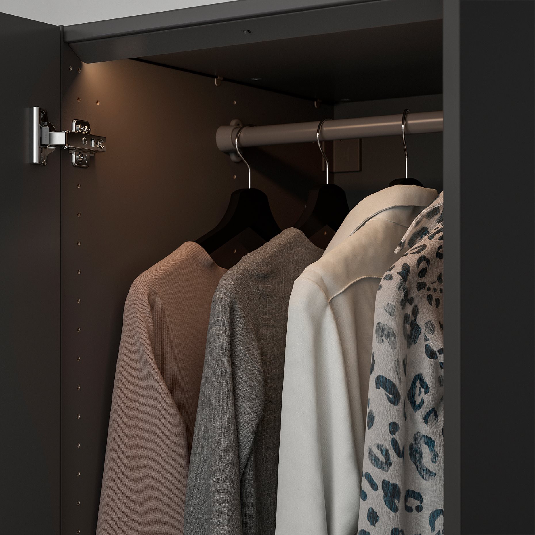 ÖVERSIDAN, wardrobe strip with built-in LED light source with sensor/dimmable, 46 cm, 305.890.98