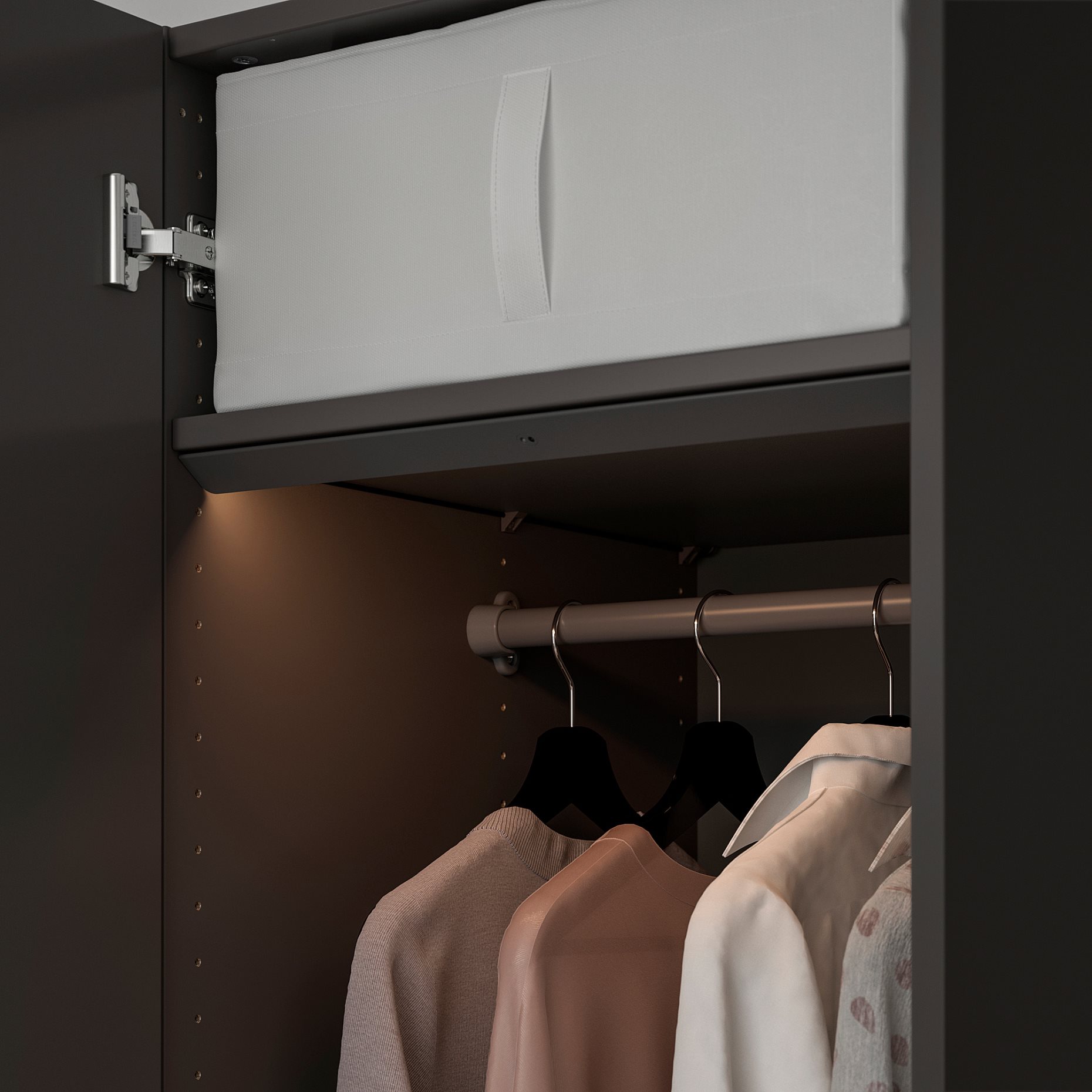 ÖVERSIDAN, wardrobe strip with built-in LED light source with sensor/dimmable, 46 cm, 305.890.98