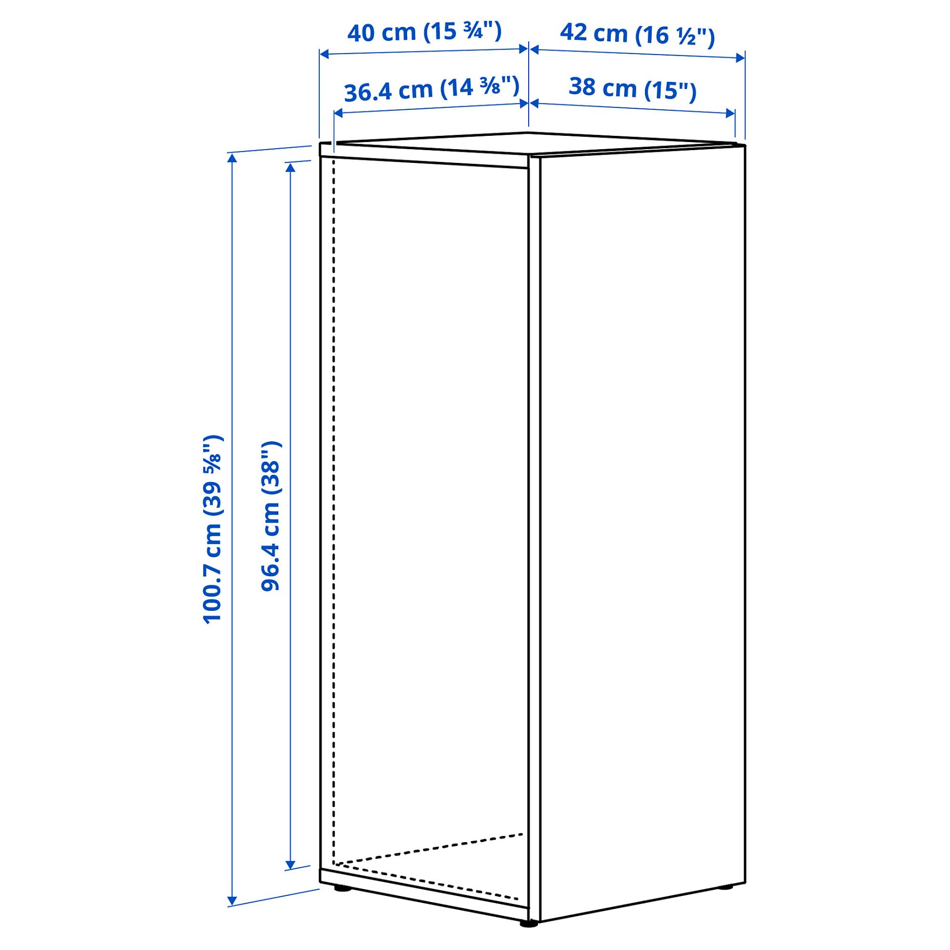 LASTARE, frame with door, 40x42x100 cm, 305.964.66
