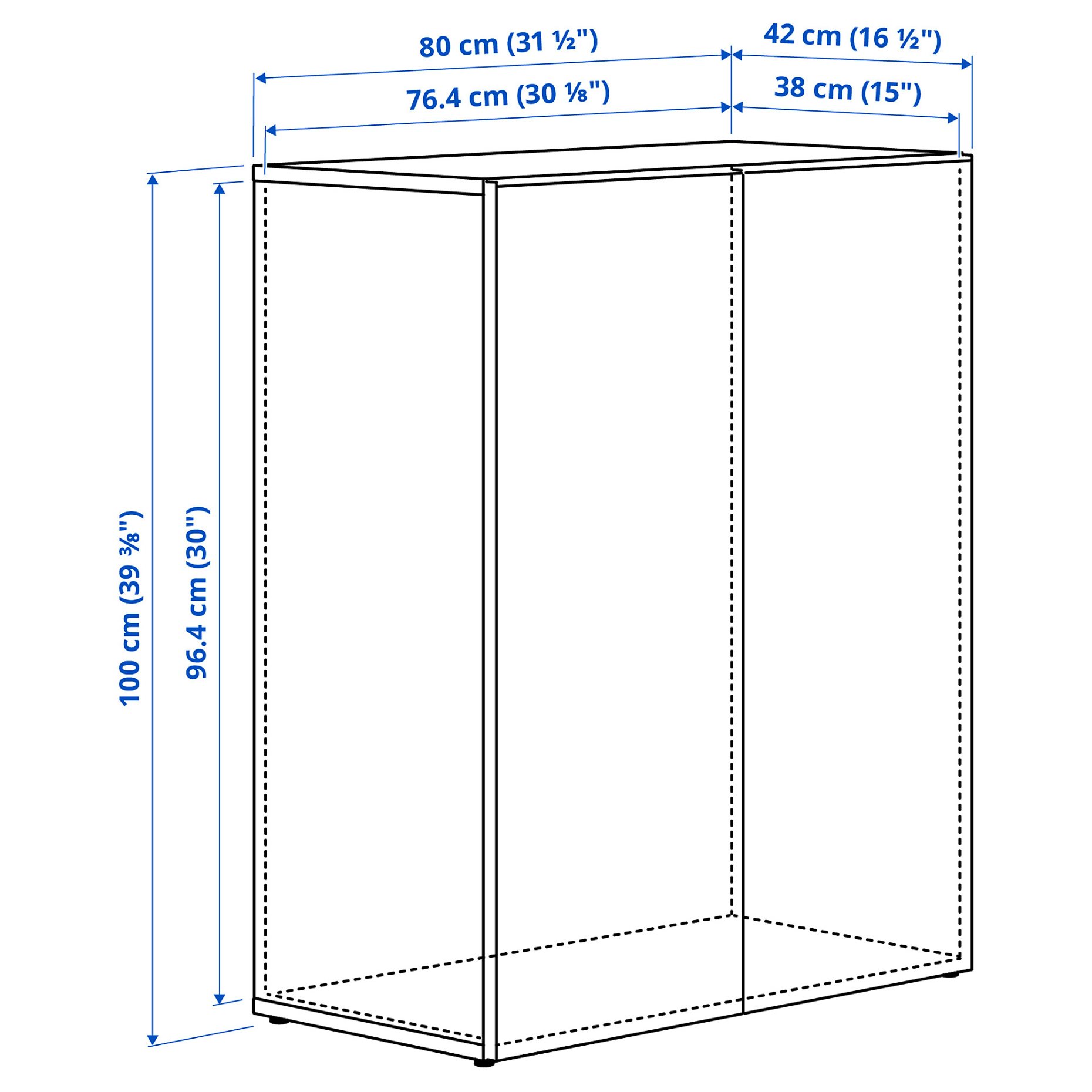 LASTARE, frame with doors, 80x42x100 cm, 305.964.71