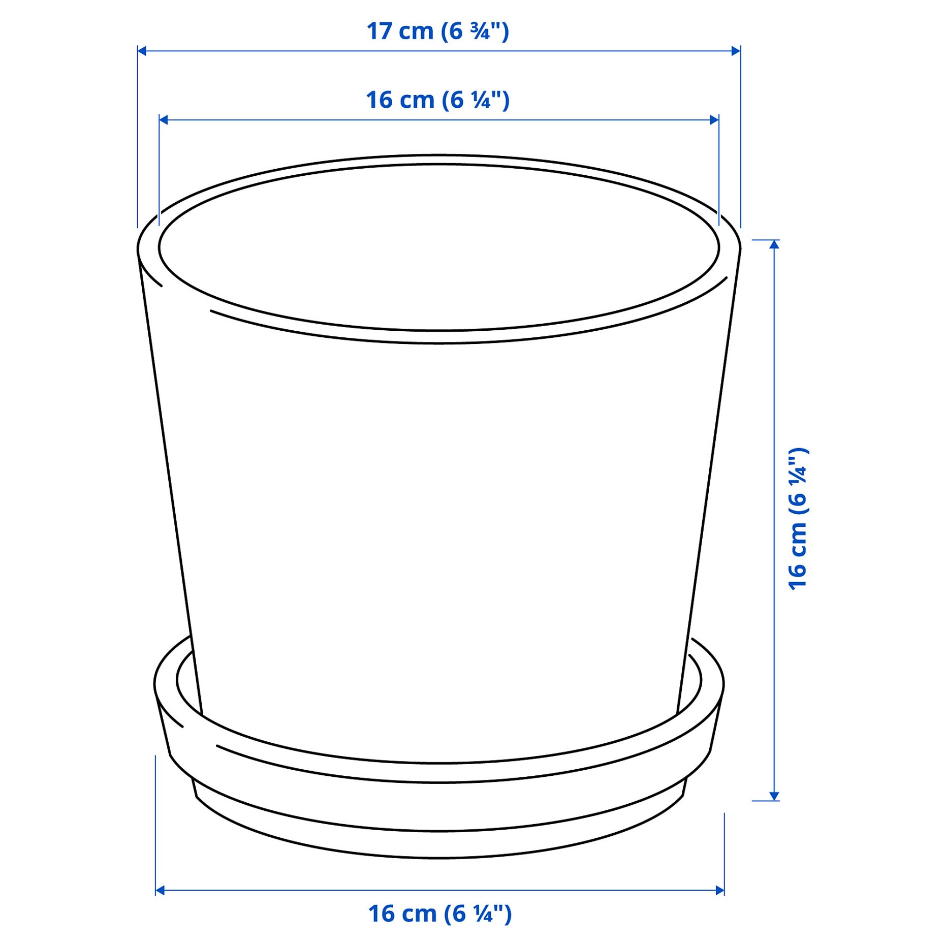 KLOTLÖNN, plant pot with saucer in/outdoor, 15 cm, 305.982.67