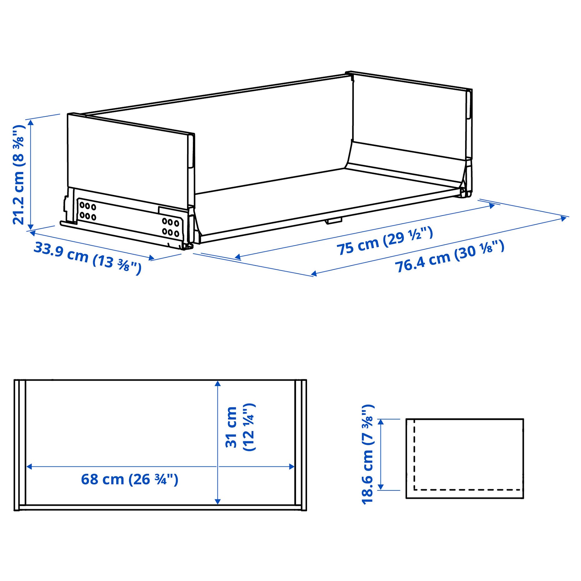 KNIVSHULT, drawer high, 80x37 cm, 306.006.61