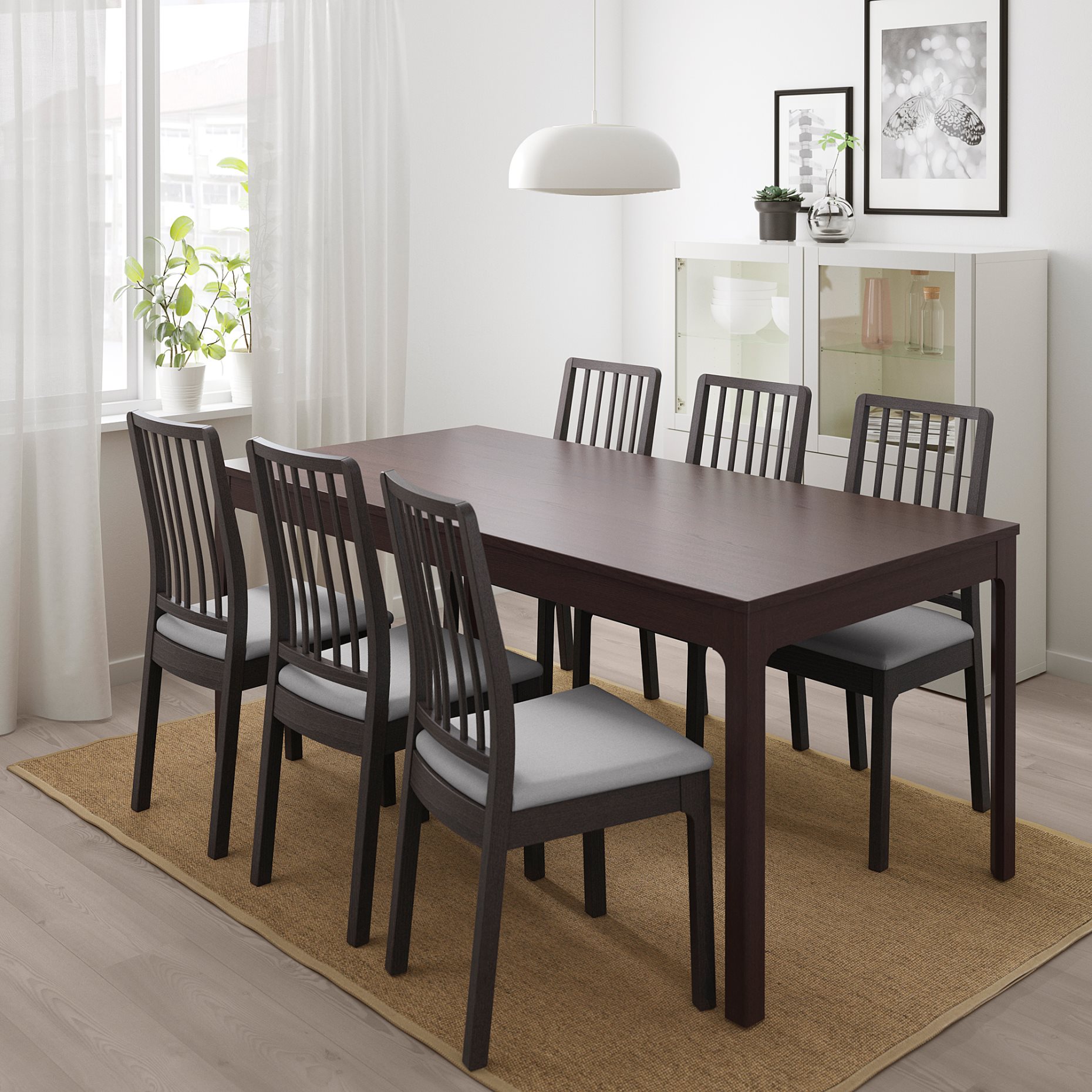 EKEDALEN/EKEDALEN, table and 6 chairs, 180/240 cm, 392.795.67