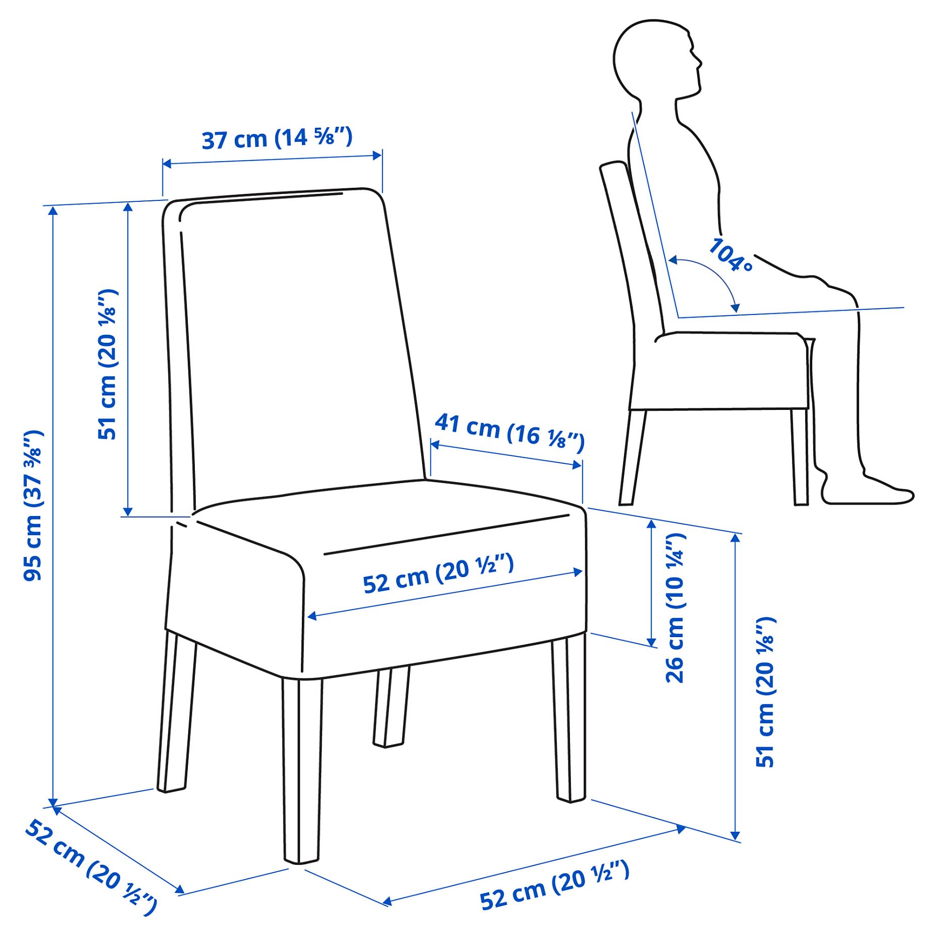 BERGMUND, chair with medium long cover, 393.900.03