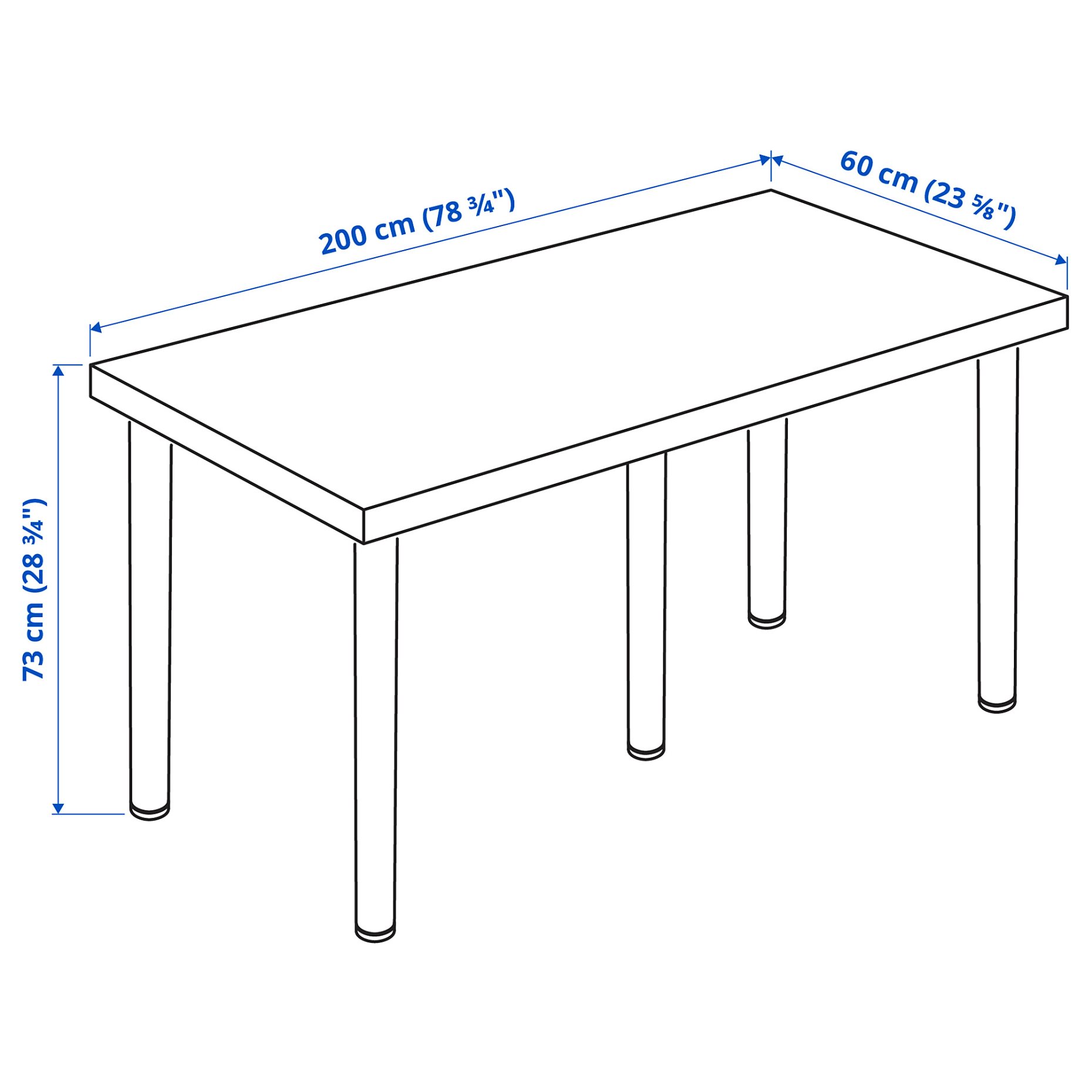 LAGKAPTEN/ADILS, desk, 200x60 cm, 394.176.58