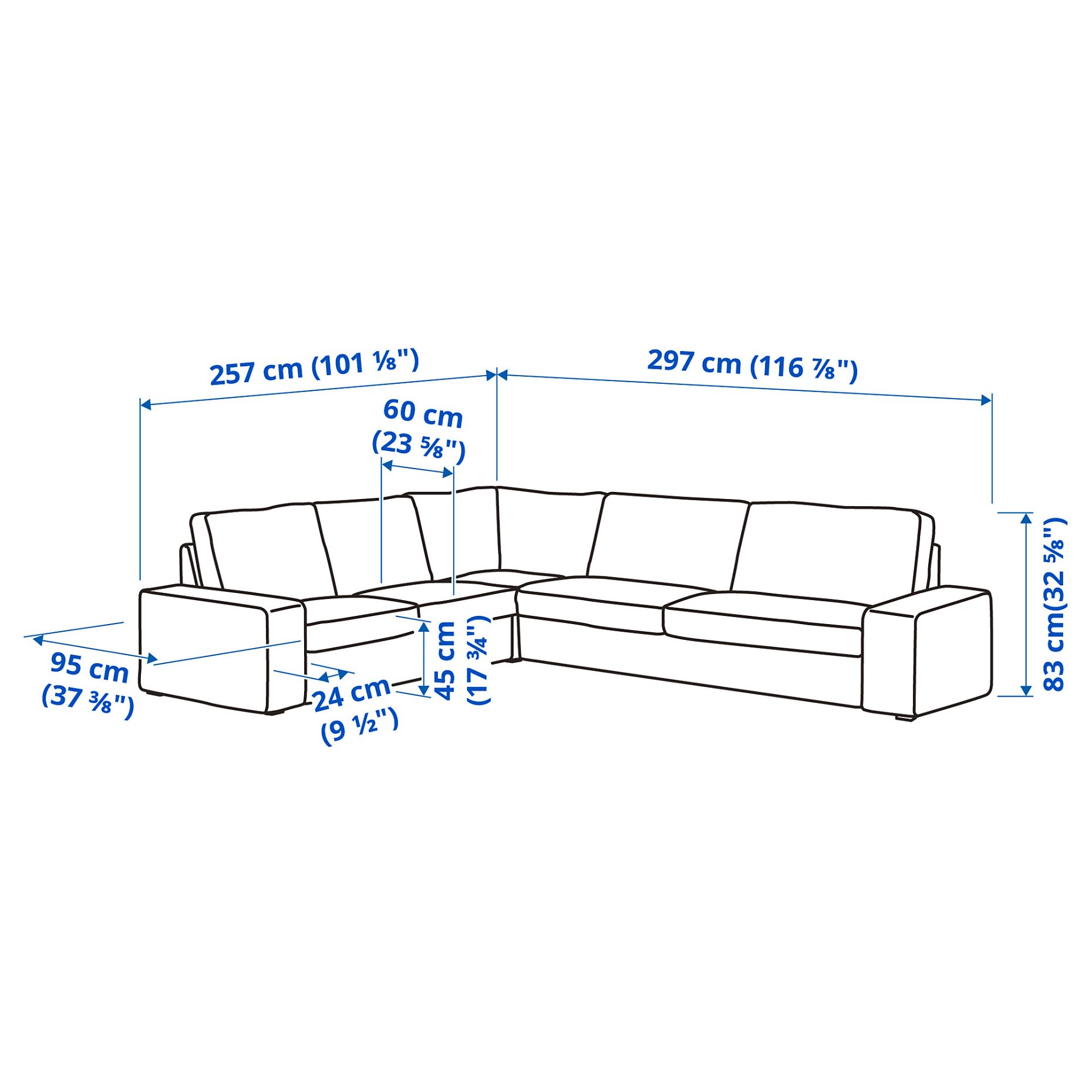 KIVIK, corner sofa, 5-seat, 394.828.61